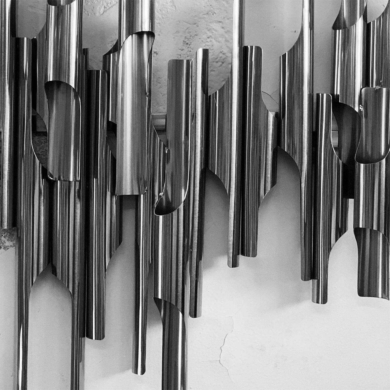 Silver Tubes Handcrafted Stainless Steel Artwork Bg2020012 -  Artwork | عمل فني مصنوع يدويًا من الفولاذ المقاوم للصدأ - ebarza Furniture UAE | Shop Modern Furniture in Abu Dhabi & Dubai - مفروشات ايبازرا في الامارات | تسوق اثاث عصري وديكورات مميزة في دبي وابوظبي