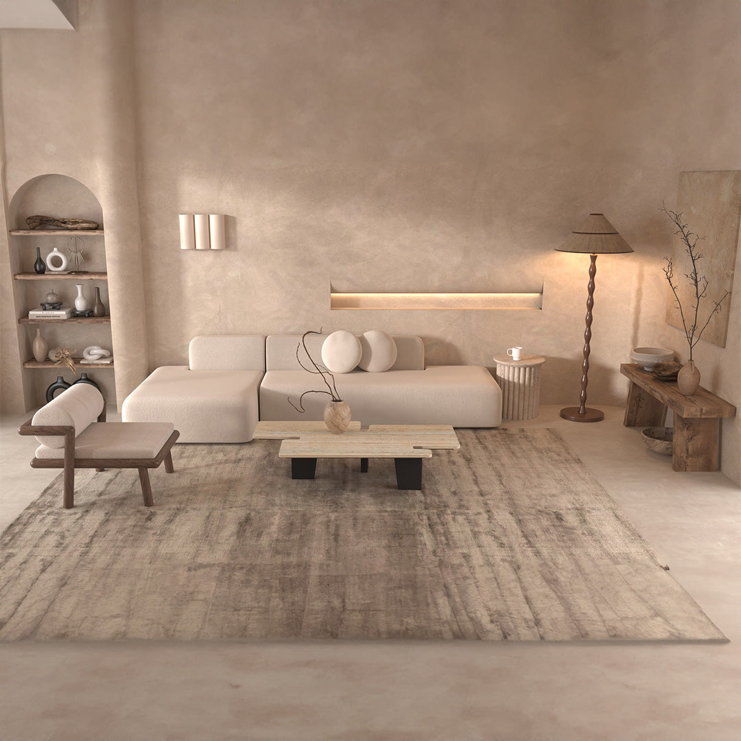 Silvia Travertine Center Table - 449CTS -  Coffee tables - ebarza Furniture UAE | Shop Modern Furniture in Abu Dhabi & Dubai - مفروشات ايبازرا في الامارات | تسوق اثاث عصري وديكورات مميزة في دبي وابوظبي