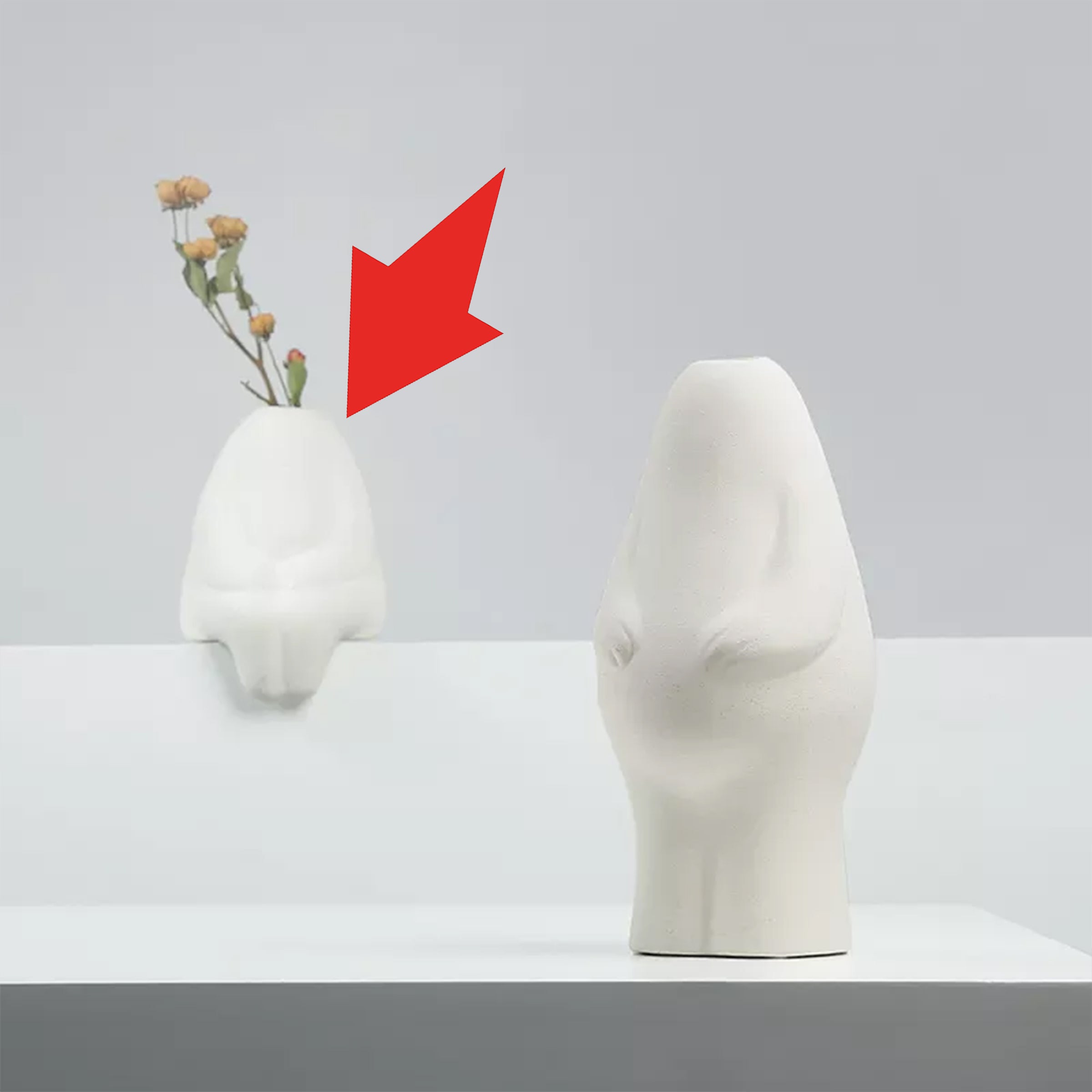 Sitting Rabbit Vase-White Fd-D22063B -  Vases | مزهرية أرنب جالسة - بيضاء - ebarza Furniture UAE | Shop Modern Furniture in Abu Dhabi & Dubai - مفروشات ايبازرا في الامارات | تسوق اثاث عصري وديكورات مميزة في دبي وابوظبي