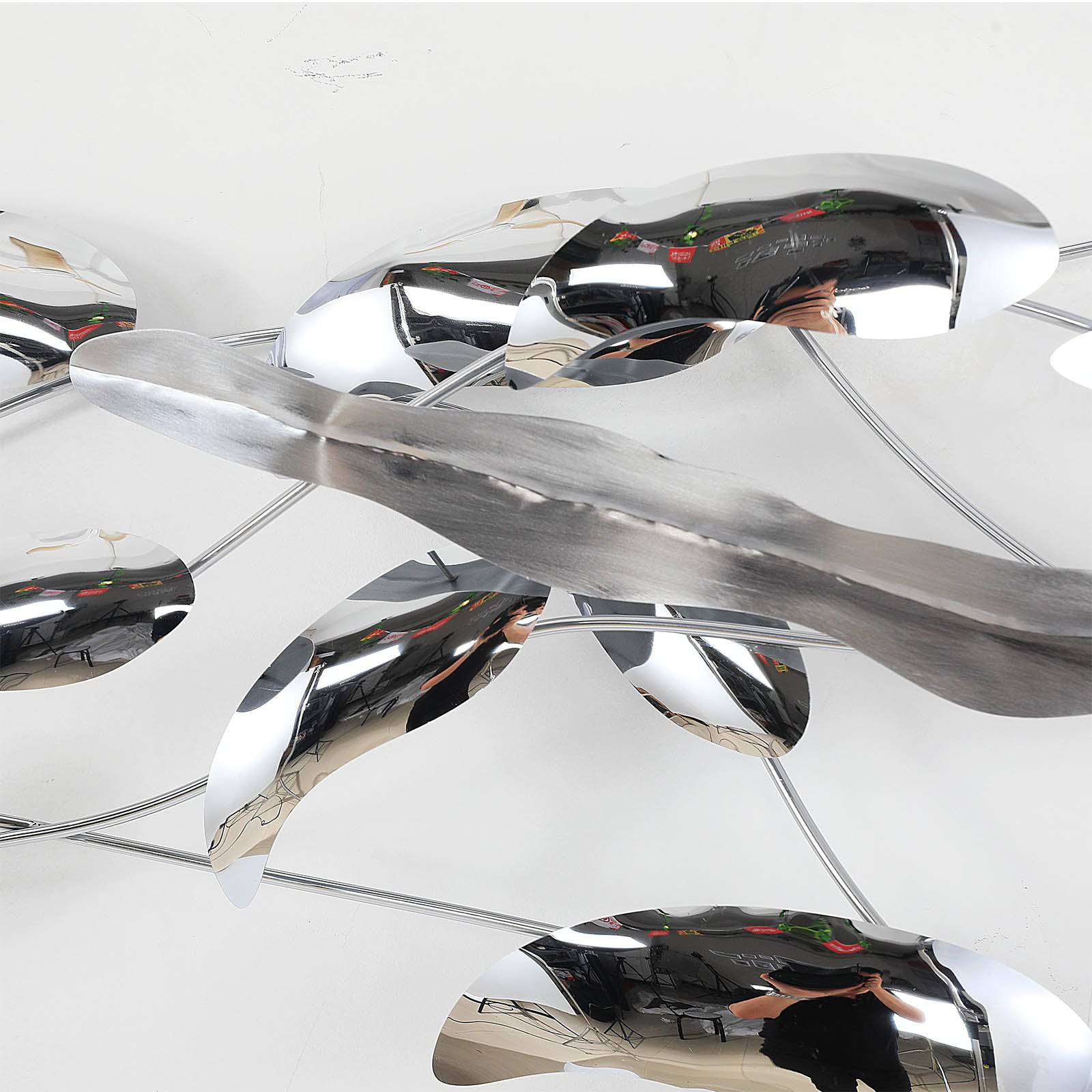 Soft Leaves Handcrafted Stainless Steel Artwork Z08022-C -  Artwork - ebarza Furniture UAE | Shop Modern Furniture in Abu Dhabi & Dubai - مفروشات ايبازرا في الامارات | تسوق اثاث عصري وديكورات مميزة في دبي وابوظبي