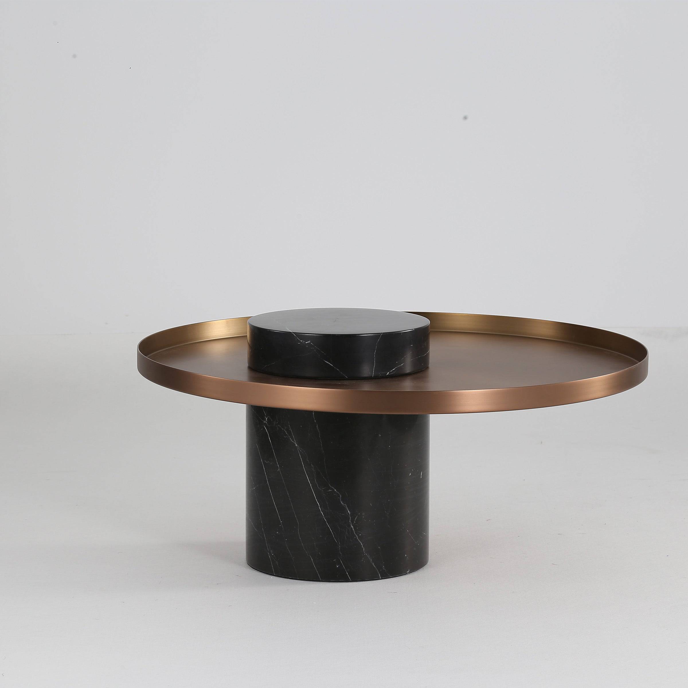 Solid Black Marble Side Table  St8699-70 -  Side Tables | طاولة جانبية من الرخام الأسود الصلب - ebarza Furniture UAE | Shop Modern Furniture in Abu Dhabi & Dubai - مفروشات ايبازرا في الامارات | تسوق اثاث عصري وديكورات مميزة في دبي وابوظبي