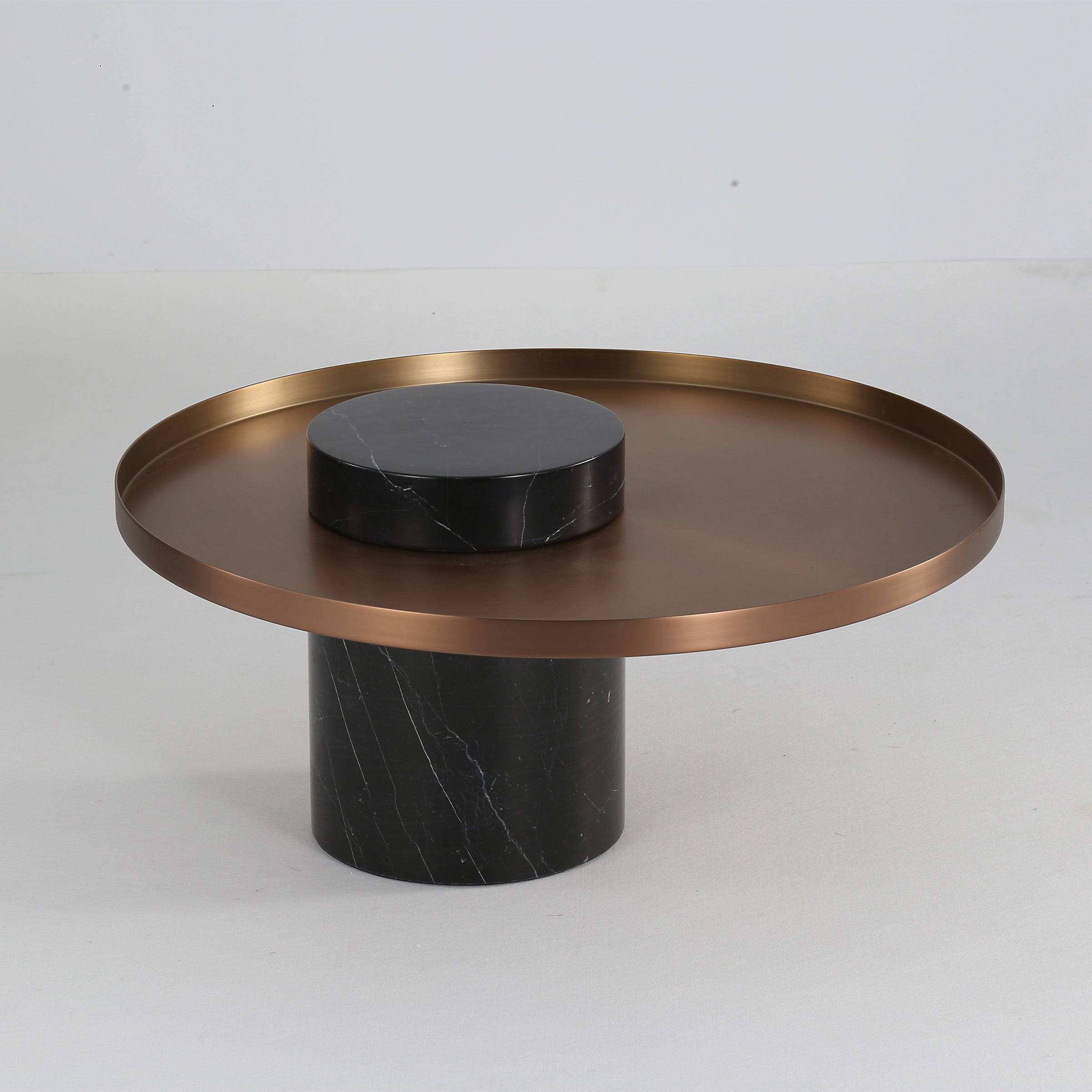 Solid Black Marble Side Table  St8699-70 -  Side Tables | طاولة جانبية من الرخام الأسود الصلب - ebarza Furniture UAE | Shop Modern Furniture in Abu Dhabi & Dubai - مفروشات ايبازرا في الامارات | تسوق اثاث عصري وديكورات مميزة في دبي وابوظبي