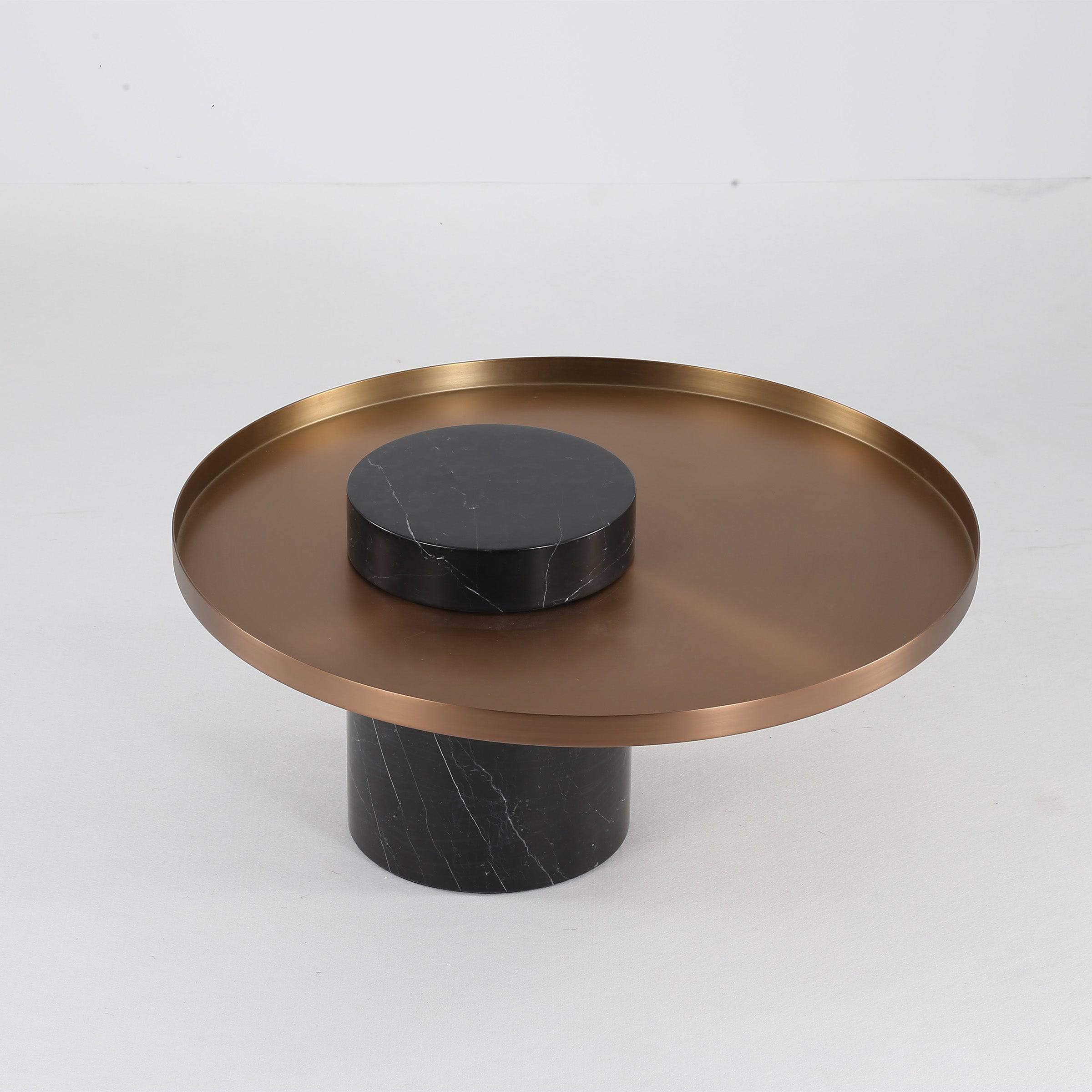 Solid Black Marble Side Table  St8699-70 -  Side Tables | طاولة جانبية من الرخام الأسود الصلب - ebarza Furniture UAE | Shop Modern Furniture in Abu Dhabi & Dubai - مفروشات ايبازرا في الامارات | تسوق اثاث عصري وديكورات مميزة في دبي وابوظبي