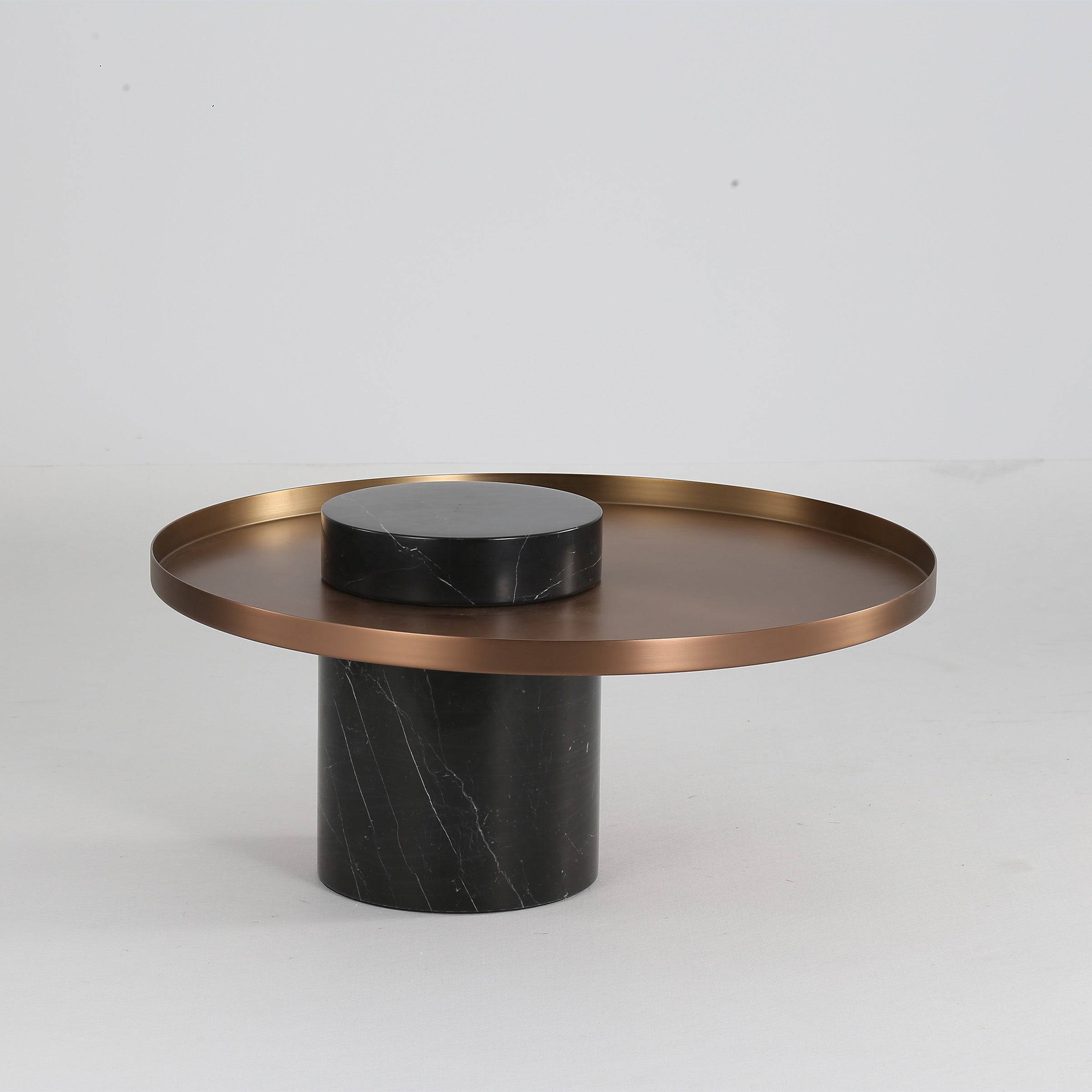 Solid Black Marble Side Table  St8699-70 -  Side Tables | طاولة جانبية من الرخام الأسود الصلب - ebarza Furniture UAE | Shop Modern Furniture in Abu Dhabi & Dubai - مفروشات ايبازرا في الامارات | تسوق اثاث عصري وديكورات مميزة في دبي وابوظبي