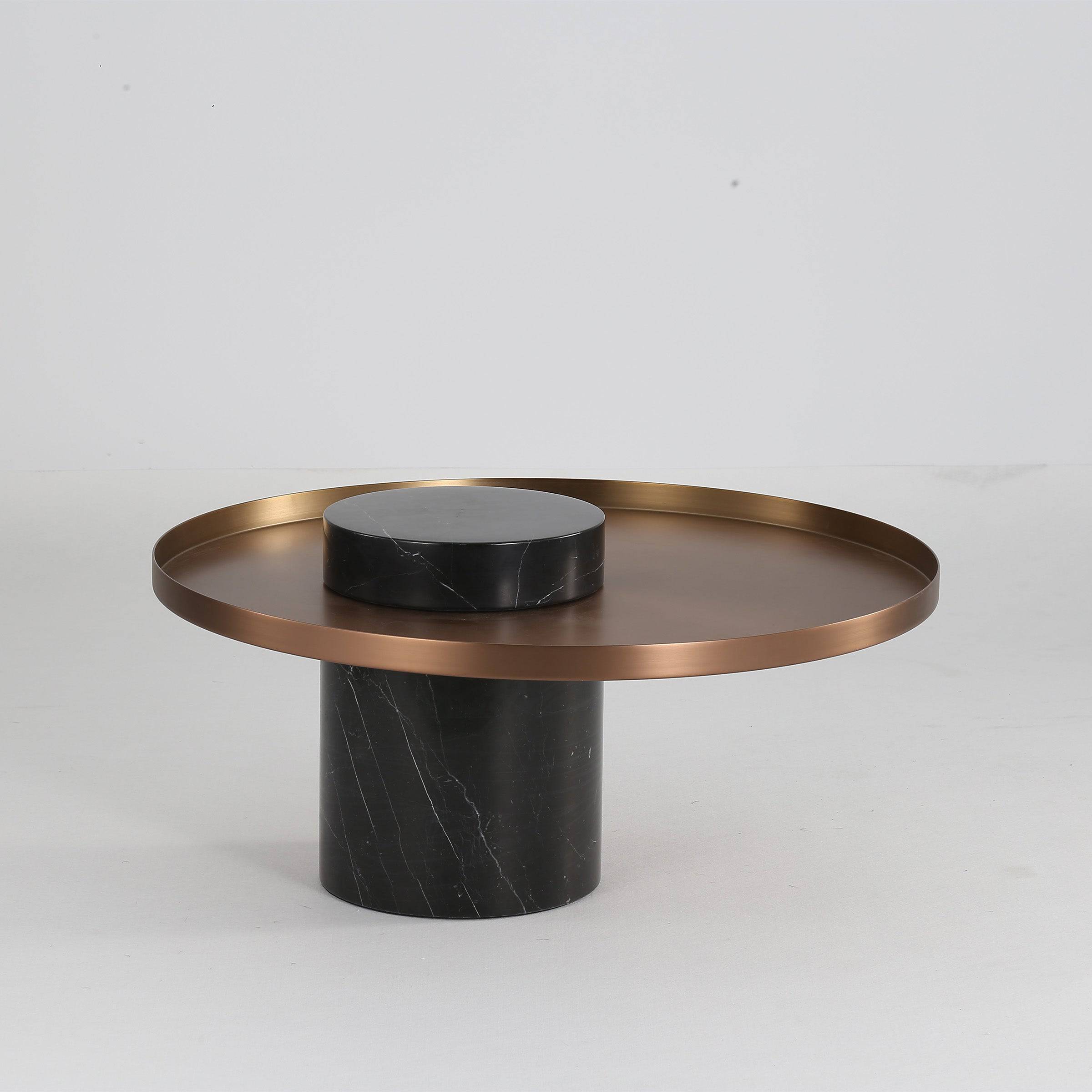 Solid Black Marble Side Table  St8699-70 -  Side Tables | طاولة جانبية من الرخام الأسود الصلب - ebarza Furniture UAE | Shop Modern Furniture in Abu Dhabi & Dubai - مفروشات ايبازرا في الامارات | تسوق اثاث عصري وديكورات مميزة في دبي وابوظبي