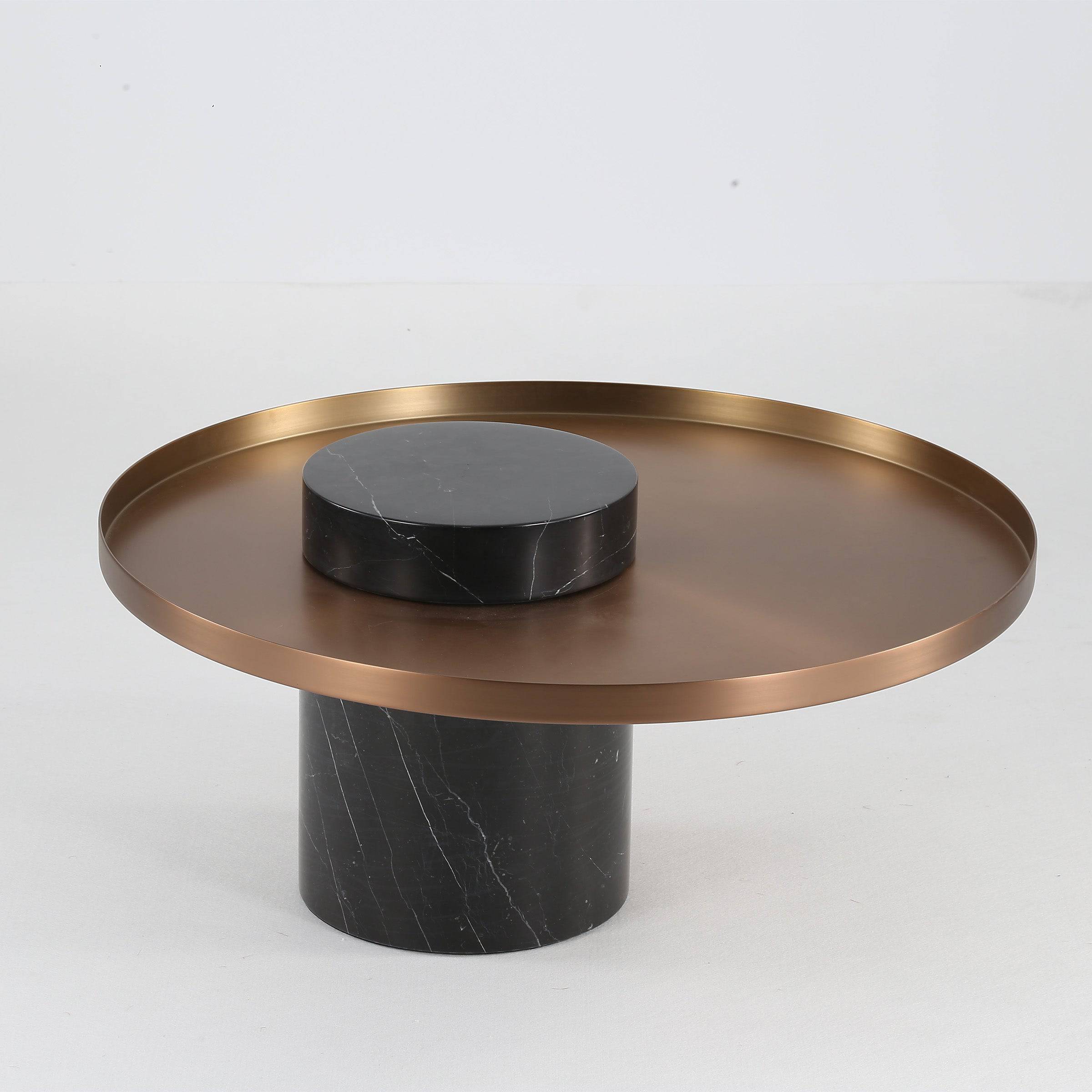 Solid Black Marble Side Table  St8699-70 -  Side Tables | طاولة جانبية من الرخام الأسود الصلب - ebarza Furniture UAE | Shop Modern Furniture in Abu Dhabi & Dubai - مفروشات ايبازرا في الامارات | تسوق اثاث عصري وديكورات مميزة في دبي وابوظبي