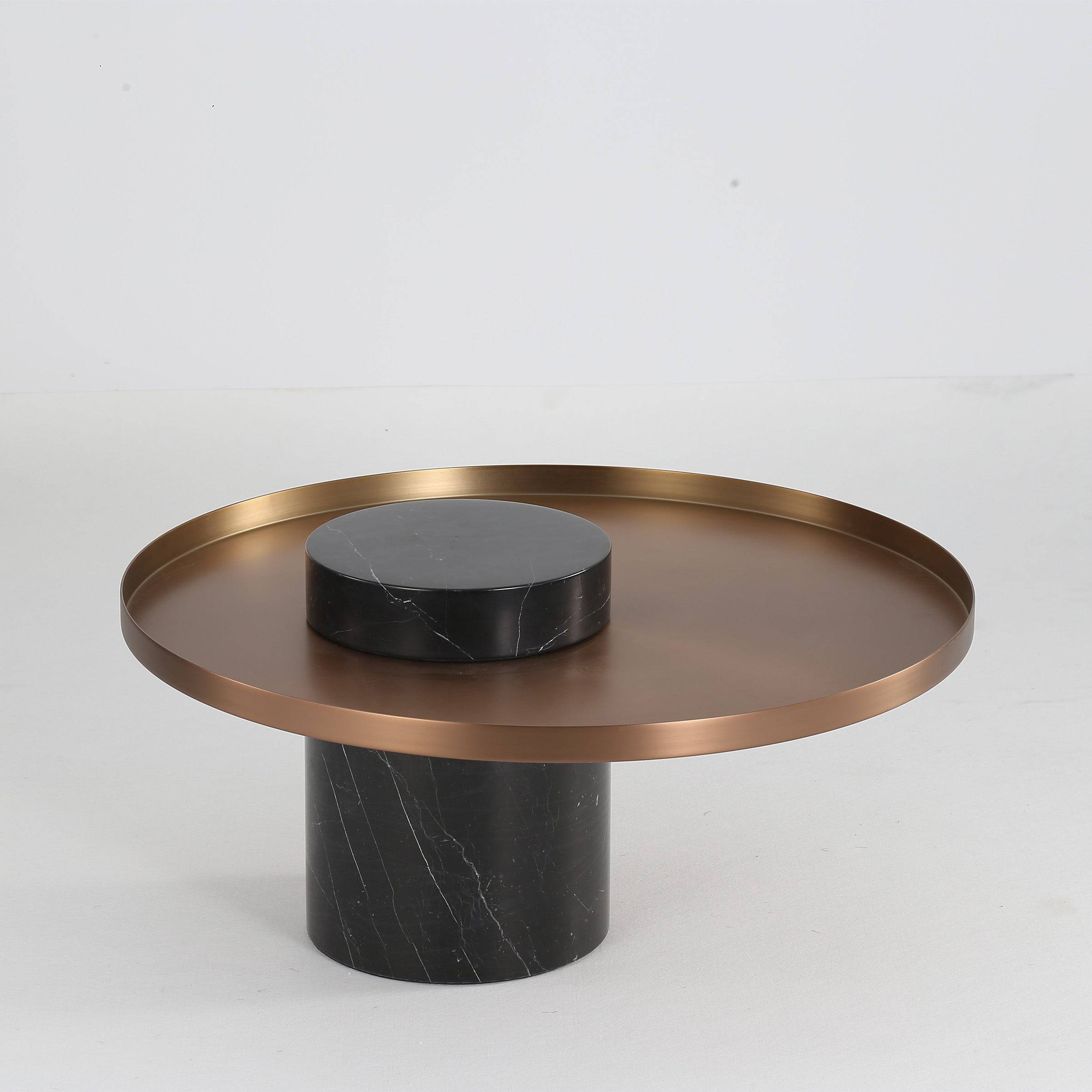 Solid Black Marble Side Table  St8699-70 -  Side Tables | طاولة جانبية من الرخام الأسود الصلب - ebarza Furniture UAE | Shop Modern Furniture in Abu Dhabi & Dubai - مفروشات ايبازرا في الامارات | تسوق اثاث عصري وديكورات مميزة في دبي وابوظبي