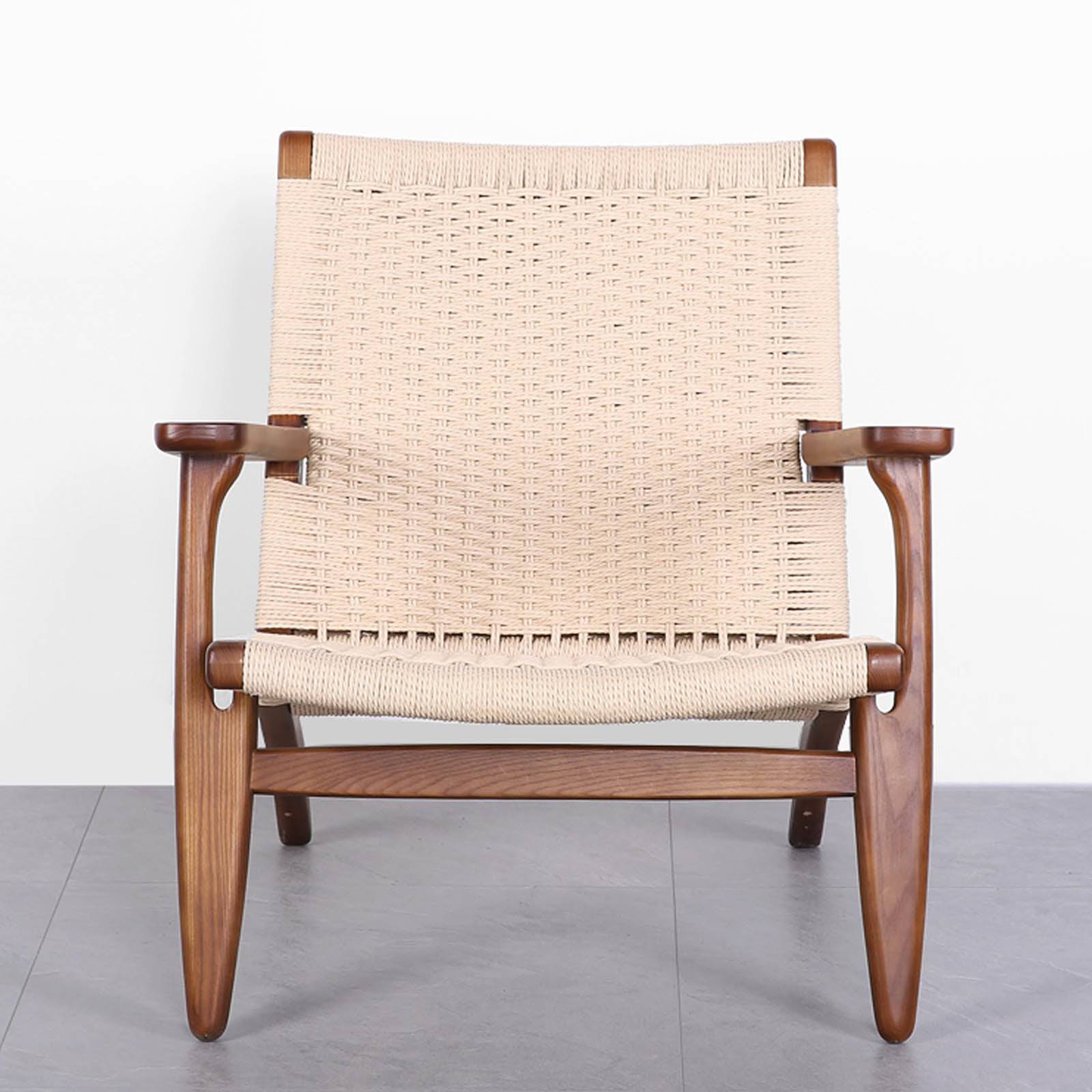 Solid Wood And Cord Lounge Chair  Ws-086-W -  Lounge Chairs - ebarza Furniture UAE | Shop Modern Furniture in Abu Dhabi & Dubai - مفروشات ايبازرا في الامارات | تسوق اثاث عصري وديكورات مميزة في دبي وابوظبي