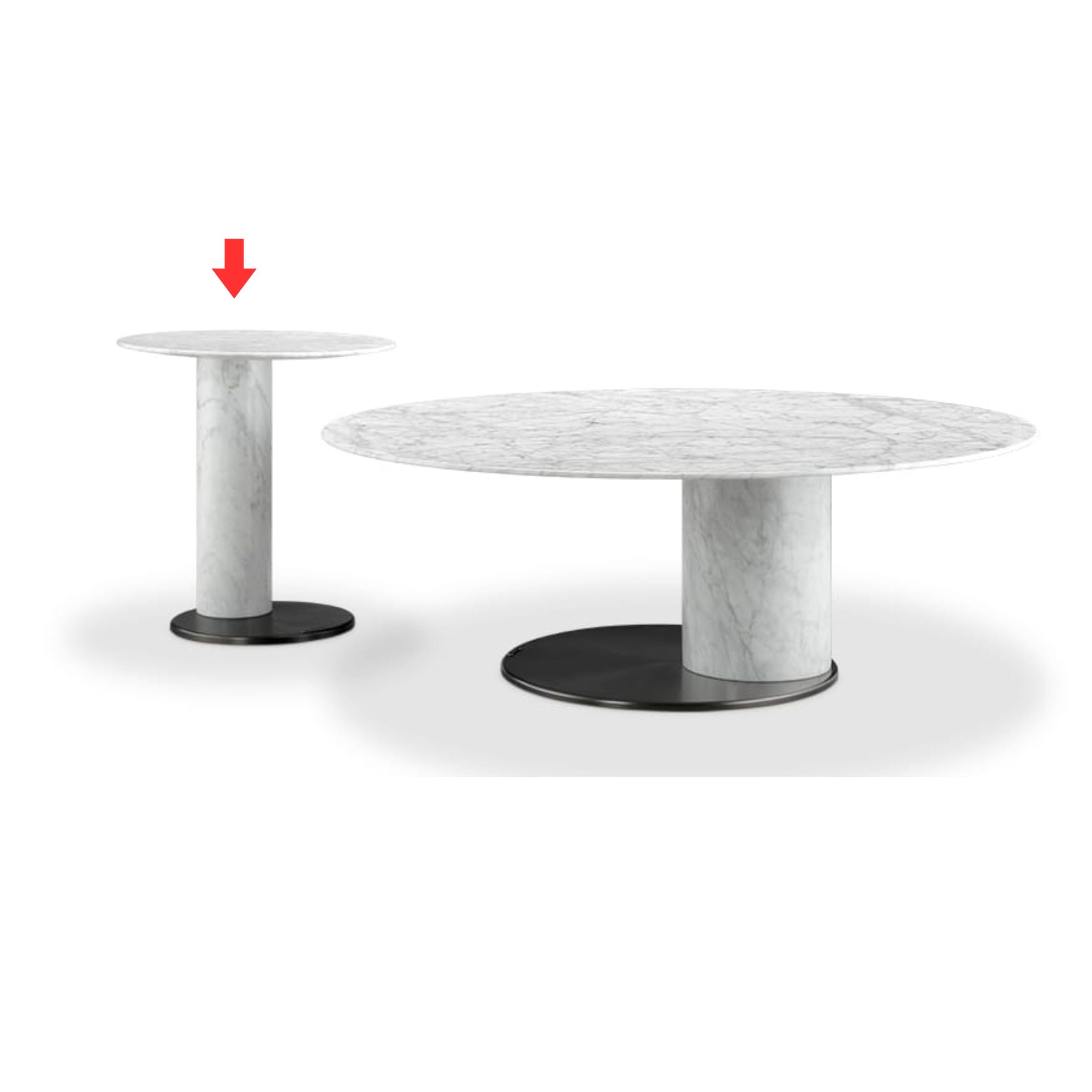 Carrara Marble Side Table ST738 -  Side Tables | طاولة جانبية من رخام كارارا - ebarza Furniture UAE | Shop Modern Furniture in Abu Dhabi & Dubai - مفروشات ايبازرا في الامارات | تسوق اثاث عصري وديكورات مميزة في دبي وابوظبي