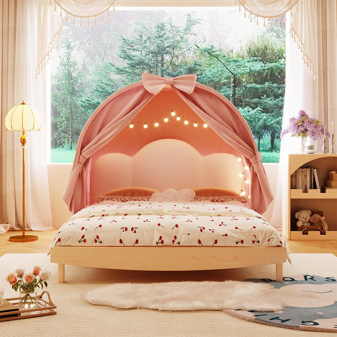 Pre-order 25 Days Delivery Stella Canopy Kid Bed E2311F -  Kids Beds - ebarza Furniture UAE | Shop Modern Furniture in Abu Dhabi & Dubai - مفروشات ايبازرا في الامارات | تسوق اثاث عصري وديكورات مميزة في دبي وابوظبي