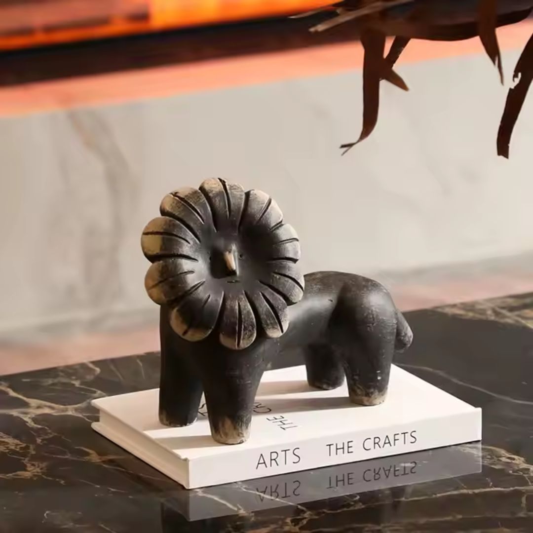 Sun Lion Cement Ornament FF-N25001 -  Home Decor Figurines - ebarza Furniture UAE | Shop Modern Furniture in Abu Dhabi & Dubai - مفروشات ايبازرا في الامارات | تسوق اثاث عصري وديكورات مميزة في دبي وابوظبي