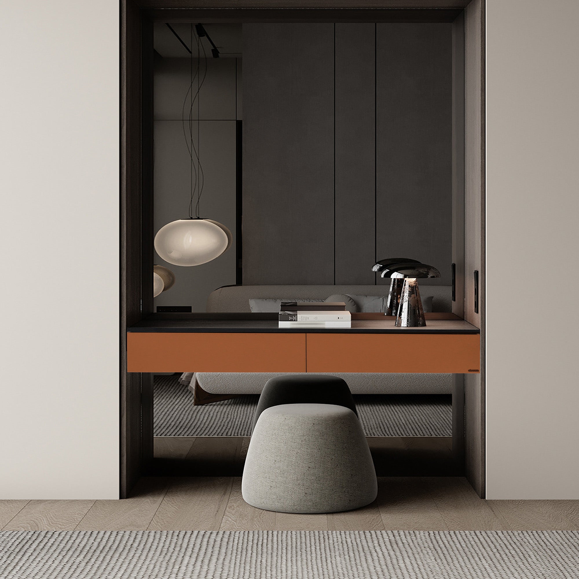 Suspended / Hanged Modular Wall Unit / Side Table  80cm MLL-CUS02-M7 Orange -  Storage/TV Unites - ebarza Furniture UAE | Shop Modern Furniture in Abu Dhabi & Dubai - مفروشات ايبازرا في الامارات | تسوق اثاث عصري وديكورات مميزة في دبي وابوظبي