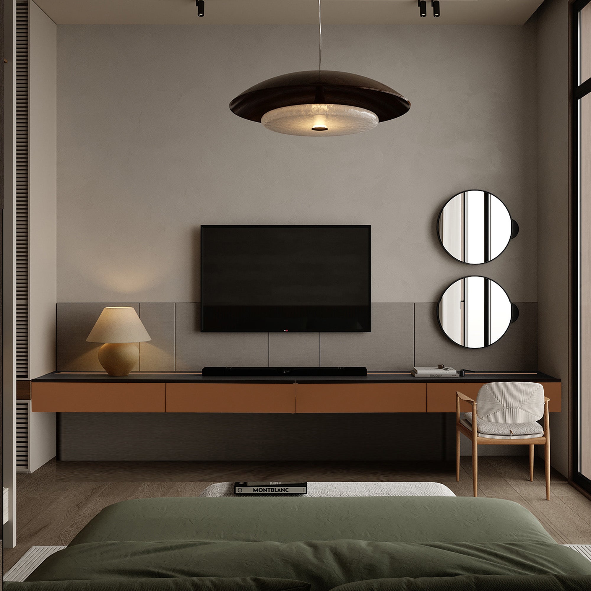 Suspended / Hanged Modular Wall Unit / Side Table  80cm MLL-CUS02-M7 Orange -  Storage/TV Unites - ebarza Furniture UAE | Shop Modern Furniture in Abu Dhabi & Dubai - مفروشات ايبازرا في الامارات | تسوق اثاث عصري وديكورات مميزة في دبي وابوظبي