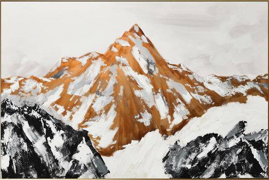 The Golden Mountain Hand Painted Art Painting With Frame 180X120 Cm Soap0072 -  Paintings | 180X120 لوحة الجبل الذهبي الفنية مرسومة باليد بإطار سم - ebarza Furniture UAE | Shop Modern Furniture in Abu Dhabi & Dubai - مفروشات ايبازرا في الامارات | تسوق اثاث عصري وديكورات مميزة في دبي وابوظبي