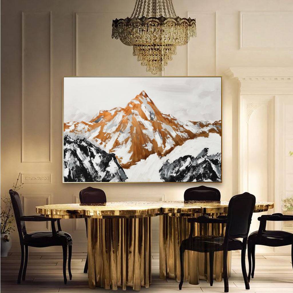 The Golden Mountain Hand Painted Art Painting With Frame 180X120 Cm Soap0072 -  Paintings | 180X120 لوحة الجبل الذهبي الفنية مرسومة باليد بإطار سم - ebarza Furniture UAE | Shop Modern Furniture in Abu Dhabi & Dubai - مفروشات ايبازرا في الامارات | تسوق اثاث عصري وديكورات مميزة في دبي وابوظبي