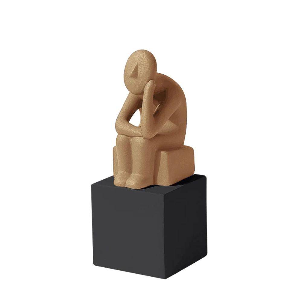 Thinking Man - Yellow  Fd-D22015 -  Home Decor Figurines | تفكير الرجل - أصفر - ebarza Furniture UAE | Shop Modern Furniture in Abu Dhabi & Dubai - مفروشات ايبازرا في الامارات | تسوق اثاث عصري وديكورات مميزة في دبي وابوظبي