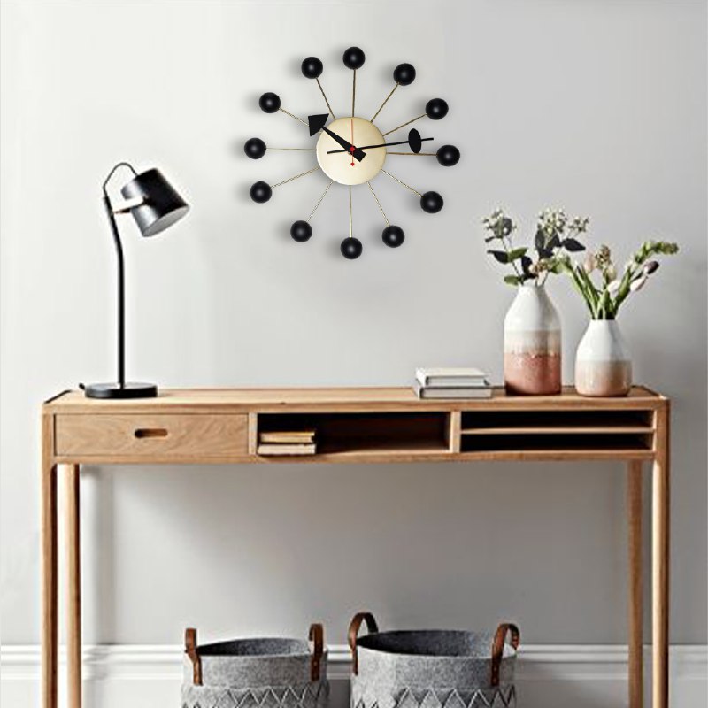 Time Wall Clock Cw09-Black & Gold -  Clocks - ebarza Furniture UAE | Shop Modern Furniture in Abu Dhabi & Dubai - مفروشات ايبازرا في الامارات | تسوق اثاث عصري وديكورات مميزة في دبي وابوظبي