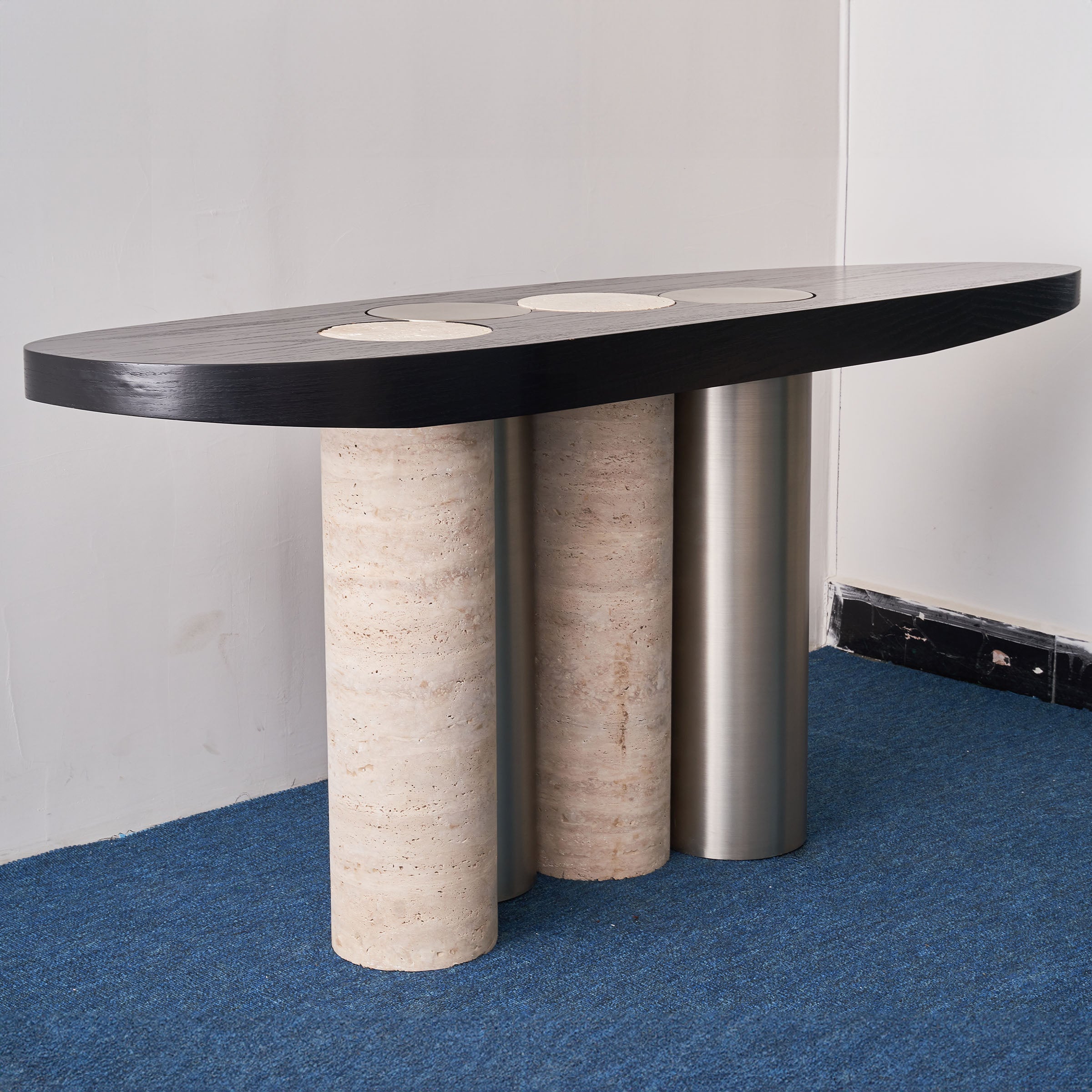 Travertine Console Table JA016 -  Consoles - ebarza Furniture UAE | Shop Modern Furniture in Abu Dhabi & Dubai - مفروشات ايبازرا في الامارات | تسوق اثاث عصري وديكورات مميزة في دبي وابوظبي