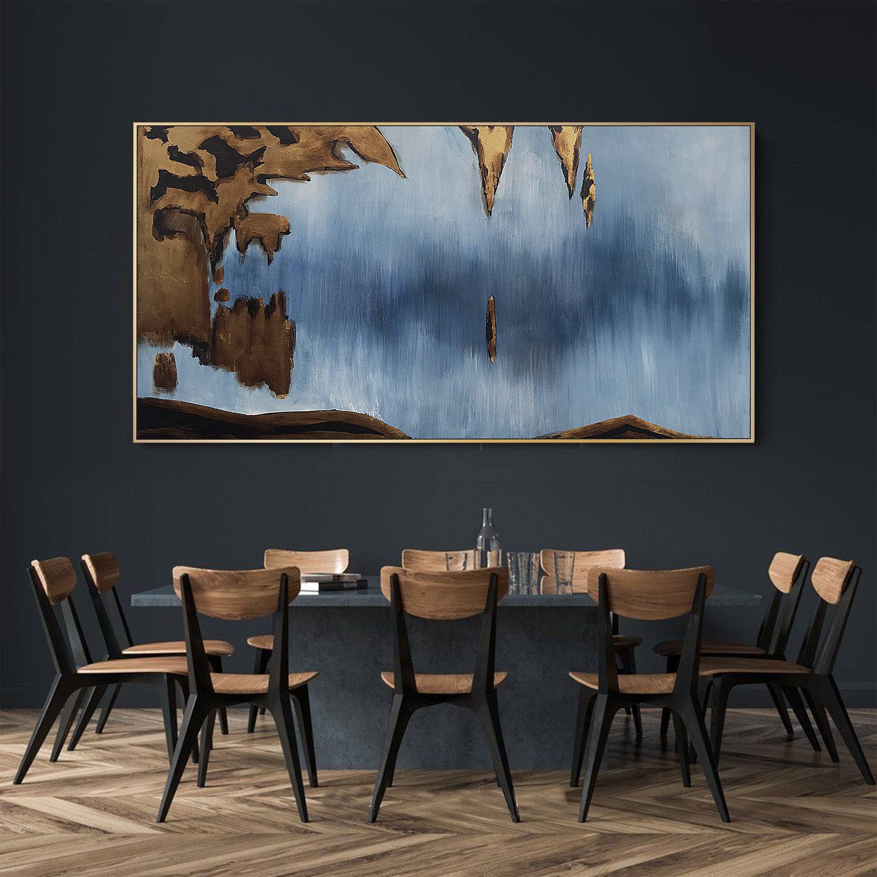 Twilight Of The Desert Hand Painted Art Painting With Frame 160X80 Cm Soaap0011 -  Paintings | 160*80 شفق الصحراء لوحة فنية مرسومة يدويًا بإطار - ebarza Furniture UAE | Shop Modern Furniture in Abu Dhabi & Dubai - مفروشات ايبازرا في الامارات | تسوق اثاث عصري وديكورات مميزة في دبي وابوظبي