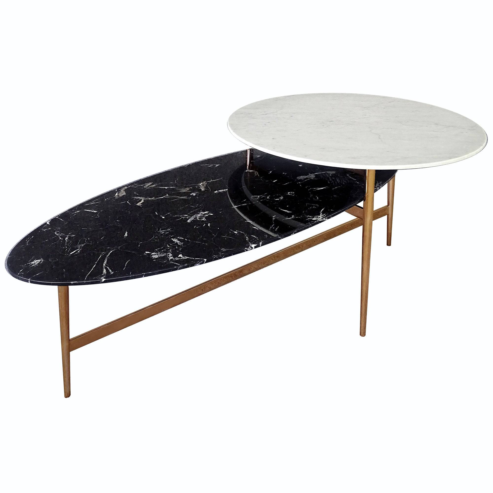 Twin Natural Marble Center Table 243Ct-W 243Ct-B -  Coffee tables - ebarza Furniture UAE | Shop Modern Furniture in Abu Dhabi & Dubai - مفروشات ايبازرا في الامارات | تسوق اثاث عصري وديكورات مميزة في دبي وابوظبي