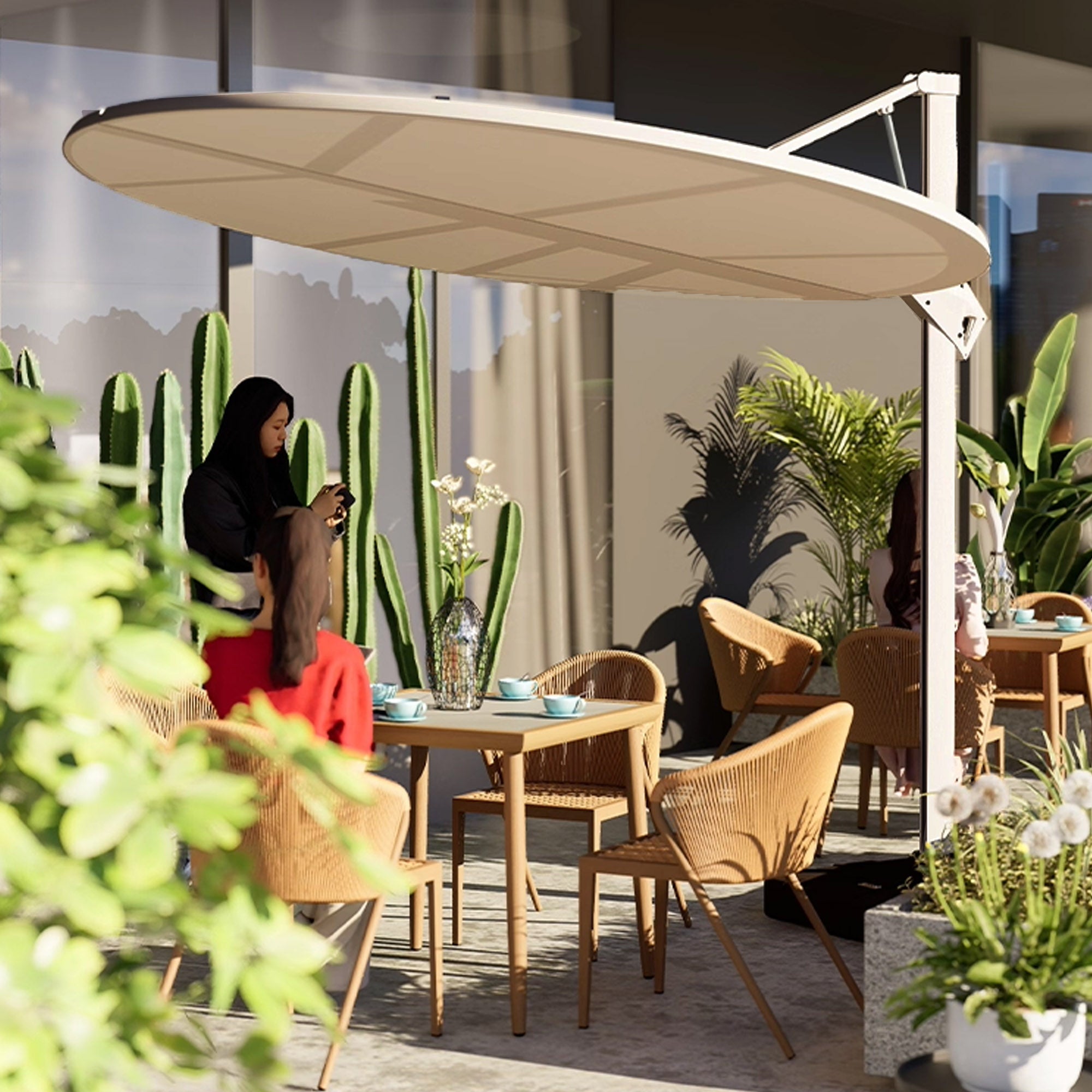 Hydraulic Leaf Umbrella MS-1601-7A -  Outdoor Umbrellas - ebarza Furniture UAE | Shop Modern Furniture in Abu Dhabi & Dubai - مفروشات ايبازرا في الامارات | تسوق اثاث عصري وديكورات مميزة في دبي وابوظبي