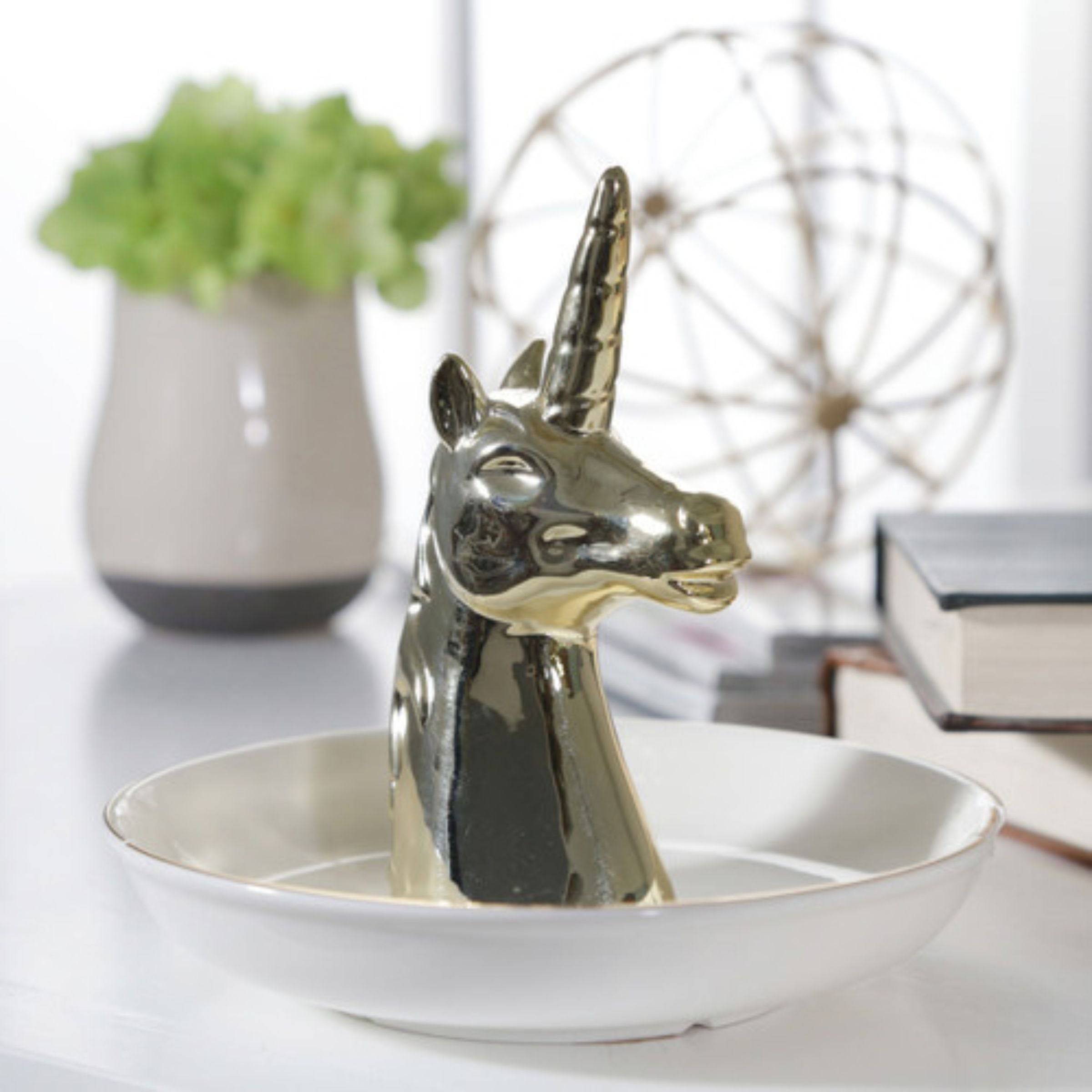 Unicorn Ring Holder - Ceramic 12747-17 -  Home Decor Figurines | حامل الخاتم وحيد القرن - سيراميك - ebarza Furniture UAE | Shop Modern Furniture in Abu Dhabi & Dubai - مفروشات ايبازرا في الامارات | تسوق اثاث عصري وديكورات مميزة في دبي وابوظبي