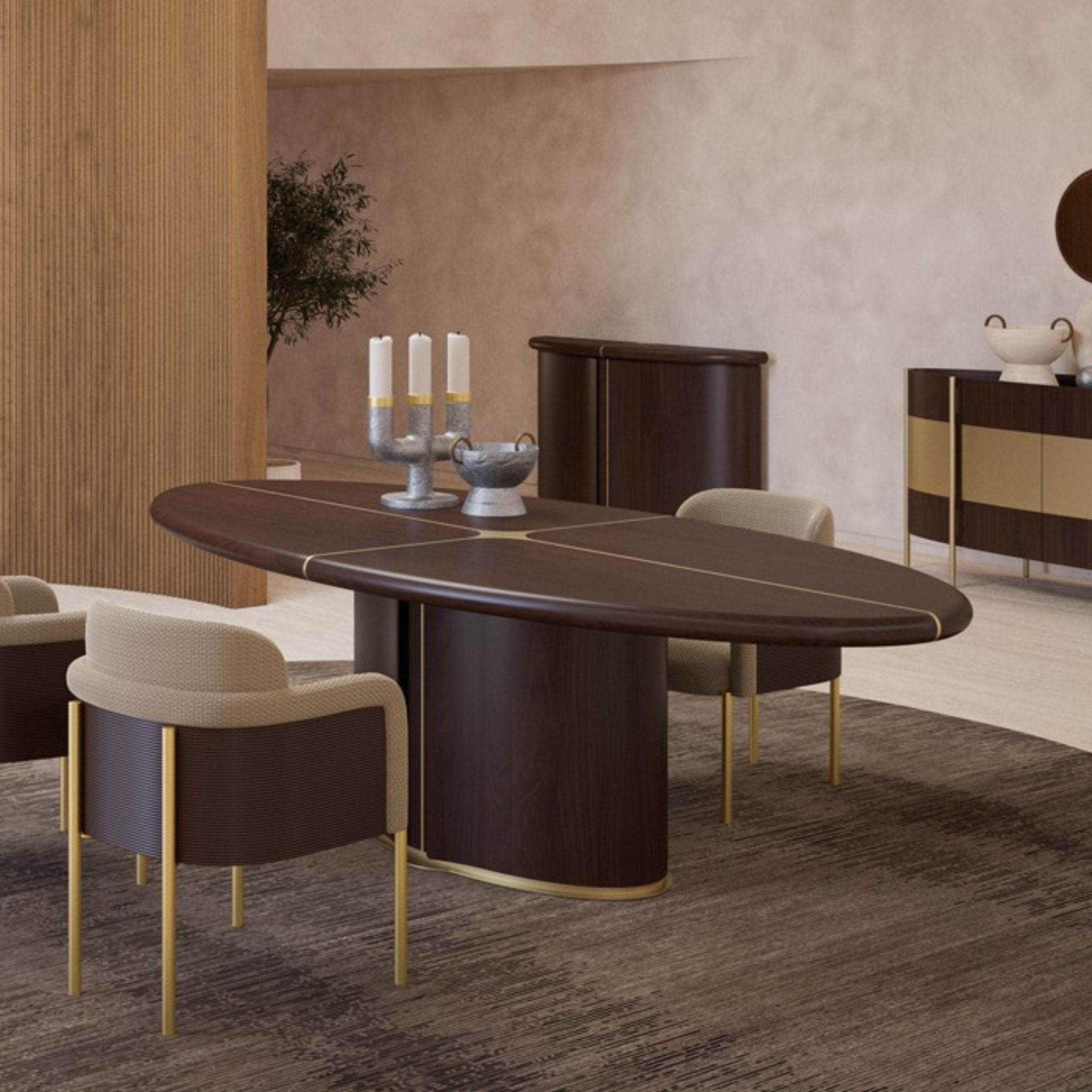 Vega Oval Dining Table 260*120 CM MASVEG001 -  Dining Tables - ebarza Furniture UAE | Shop Modern Furniture in Abu Dhabi & Dubai - مفروشات ايبازرا في الامارات | تسوق اثاث عصري وديكورات مميزة في دبي وابوظبي
