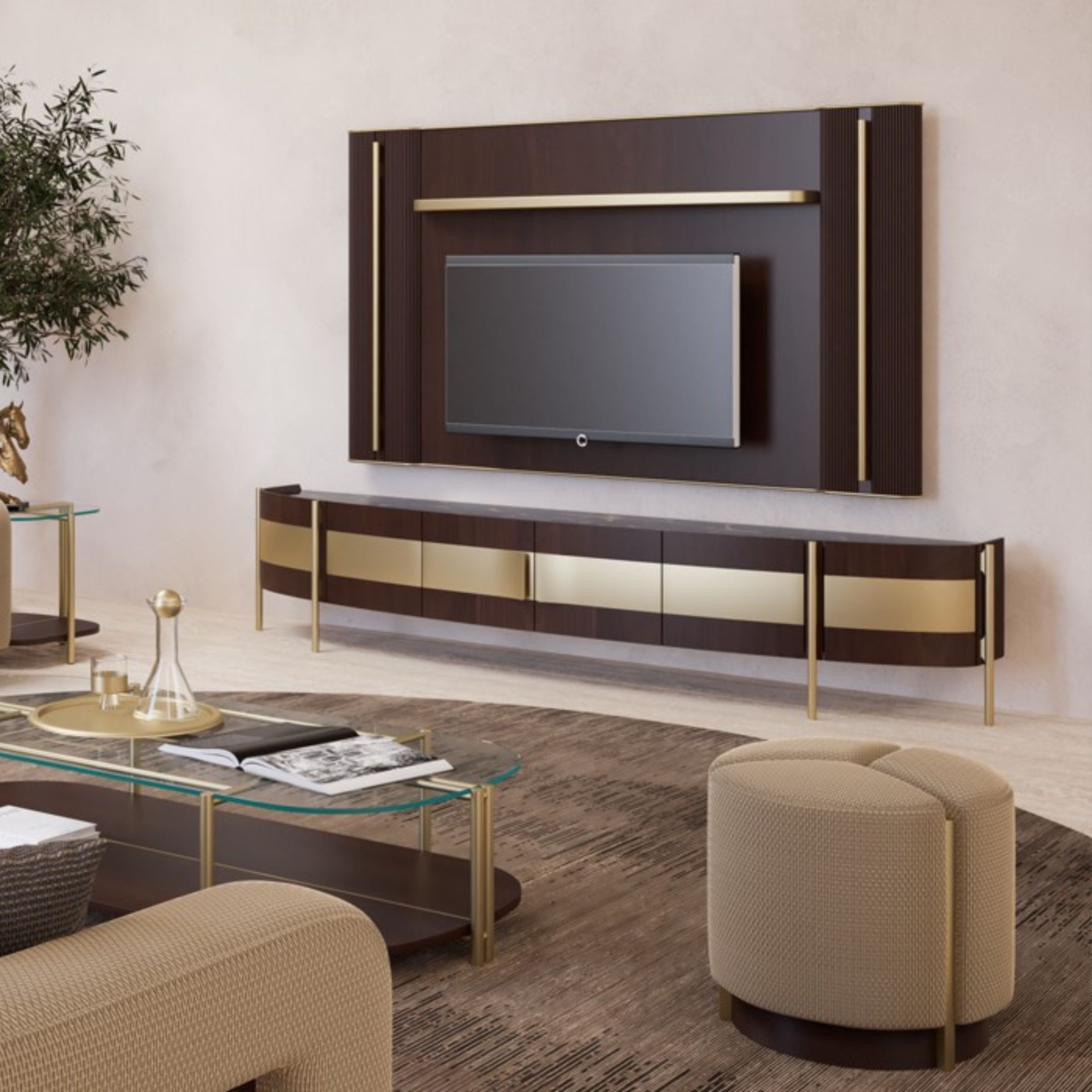 Vega TV Unit 268cm TVAVEG001 -  TV Units - ebarza Furniture UAE | Shop Modern Furniture in Abu Dhabi & Dubai - مفروشات ايبازرا في الامارات | تسوق اثاث عصري وديكورات مميزة في دبي وابوظبي