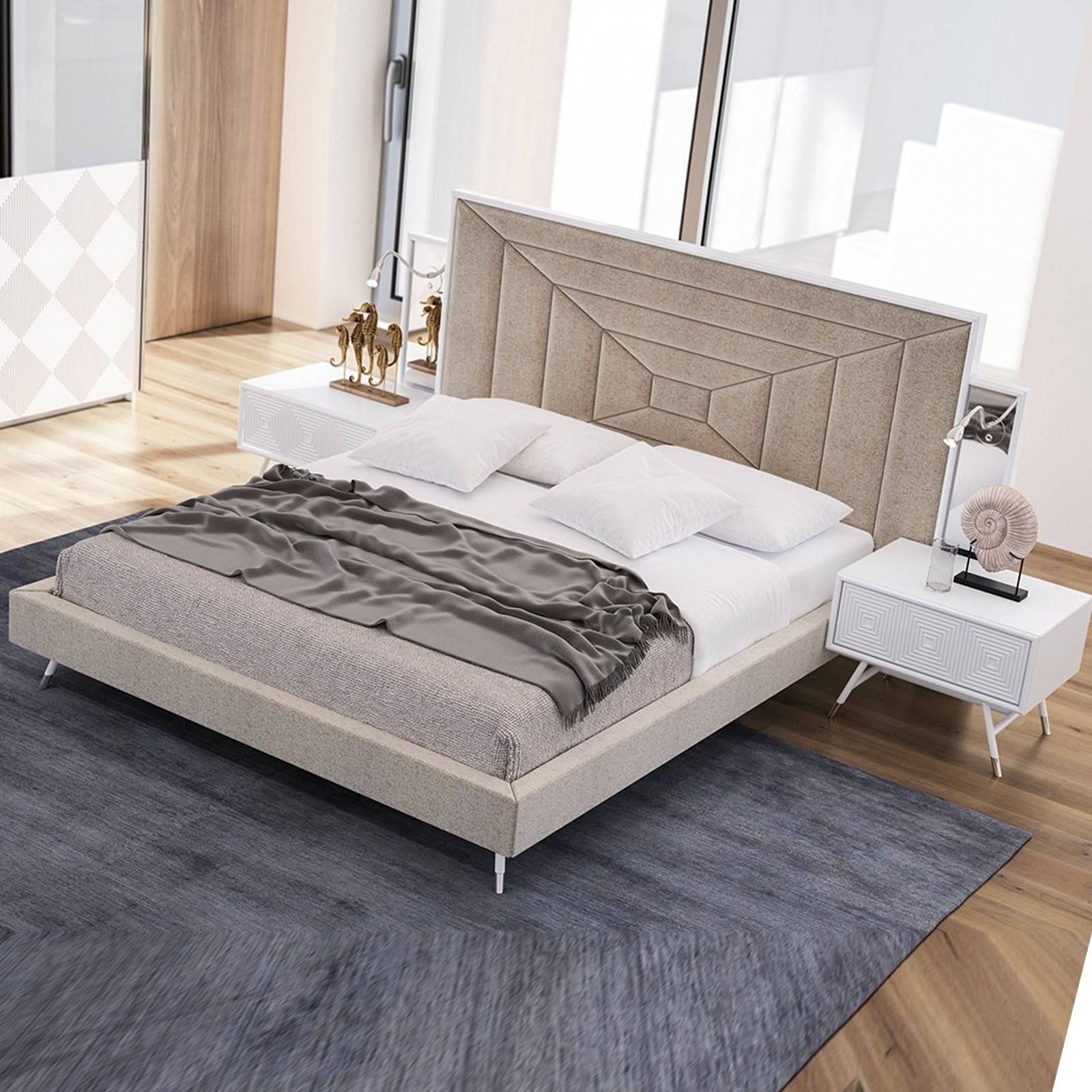 Vela Bedstead Vela009-W-Bedstaed -  Bedsteads - ebarza Furniture UAE | Shop Modern Furniture in Abu Dhabi & Dubai - مفروشات ايبازرا في الامارات | تسوق اثاث عصري وديكورات مميزة في دبي وابوظبي