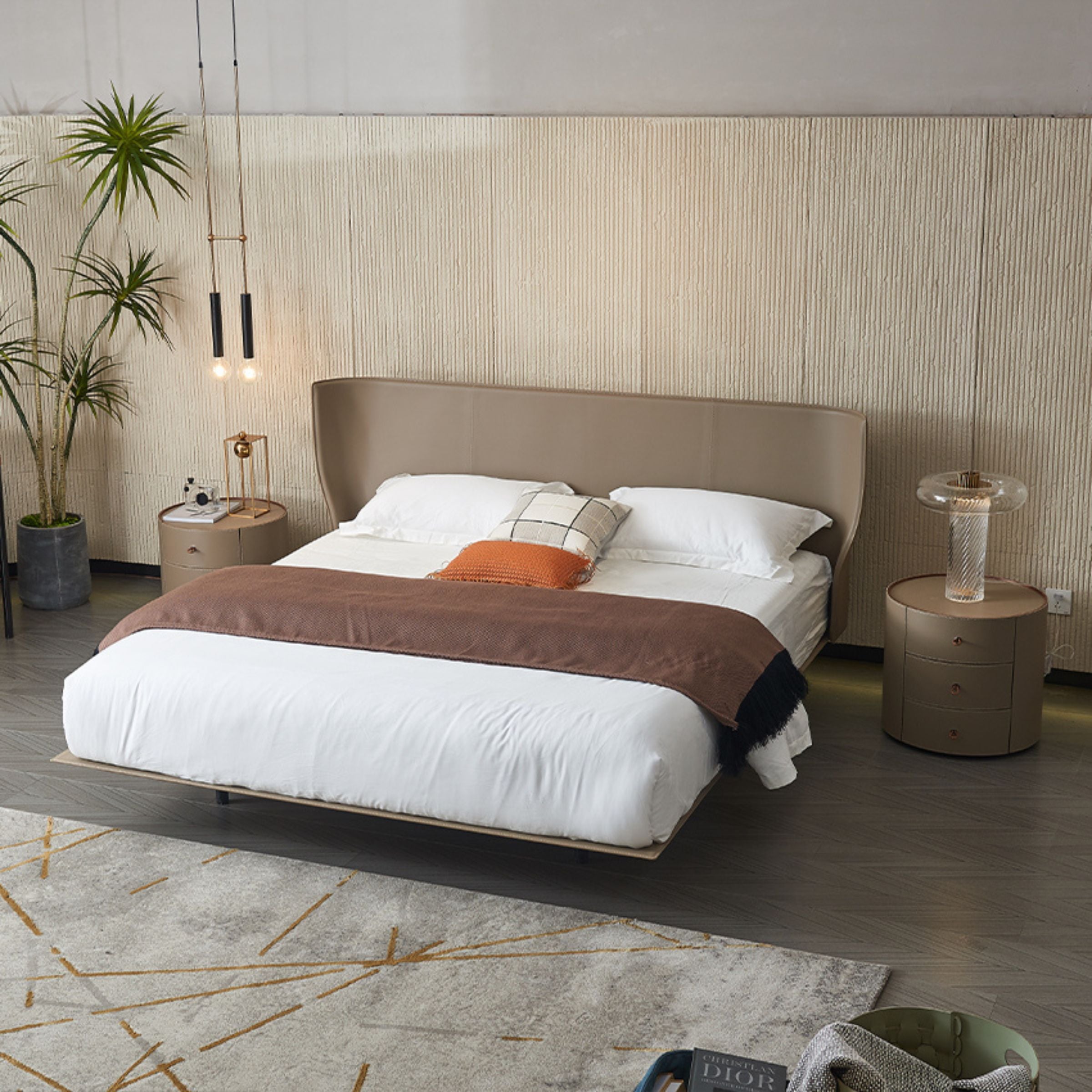 Verona King Size Bed MLL-F13 Beige -  Bedsteads - ebarza Furniture UAE | Shop Modern Furniture in Abu Dhabi & Dubai - مفروشات ايبازرا في الامارات | تسوق اثاث عصري وديكورات مميزة في دبي وابوظبي