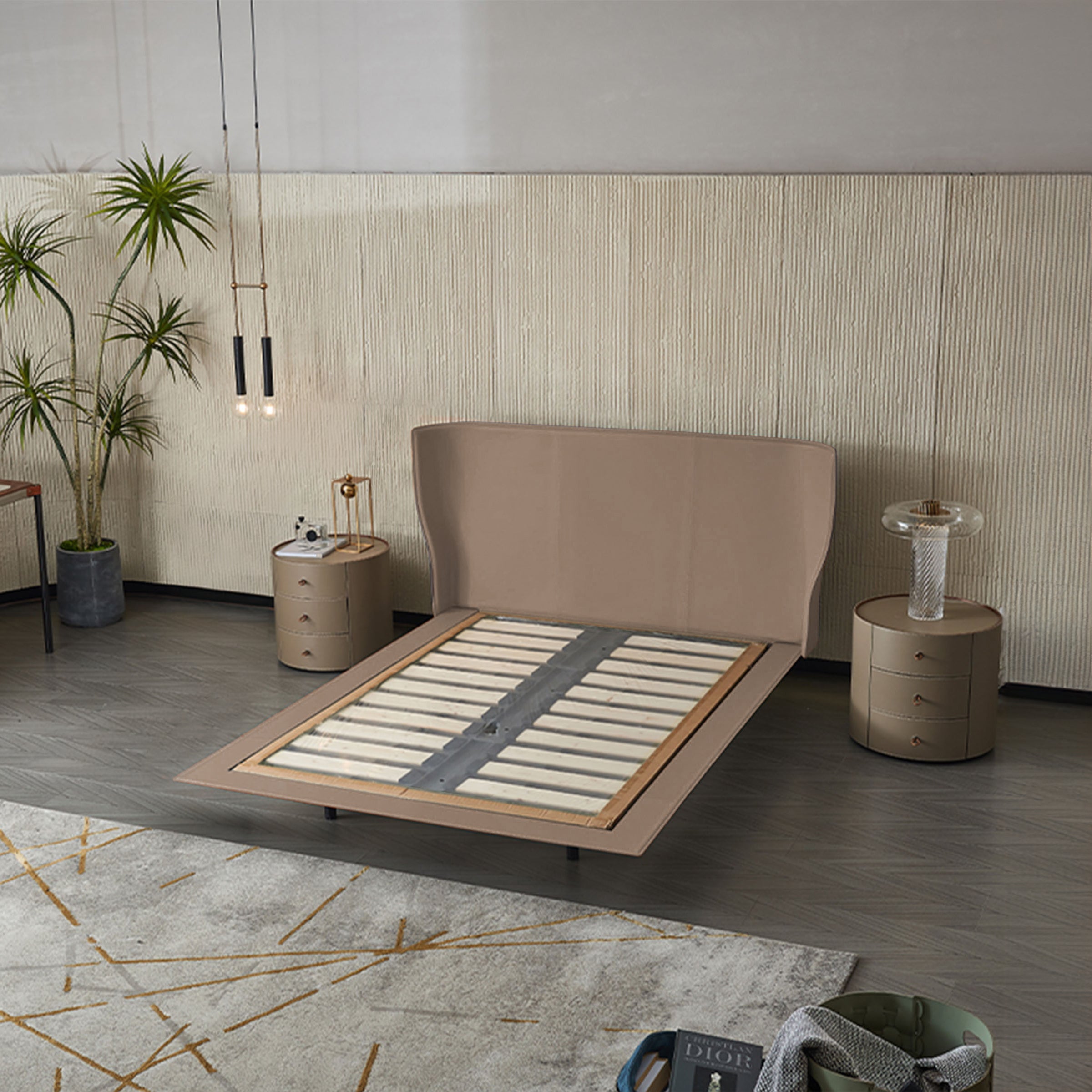 Verona KHAKI Single Size Bed MLL-F13 Khaki -  Bedsteads - ebarza Furniture UAE | Shop Modern Furniture in Abu Dhabi & Dubai - مفروشات ايبازرا في الامارات | تسوق اثاث عصري وديكورات مميزة في دبي وابوظبي