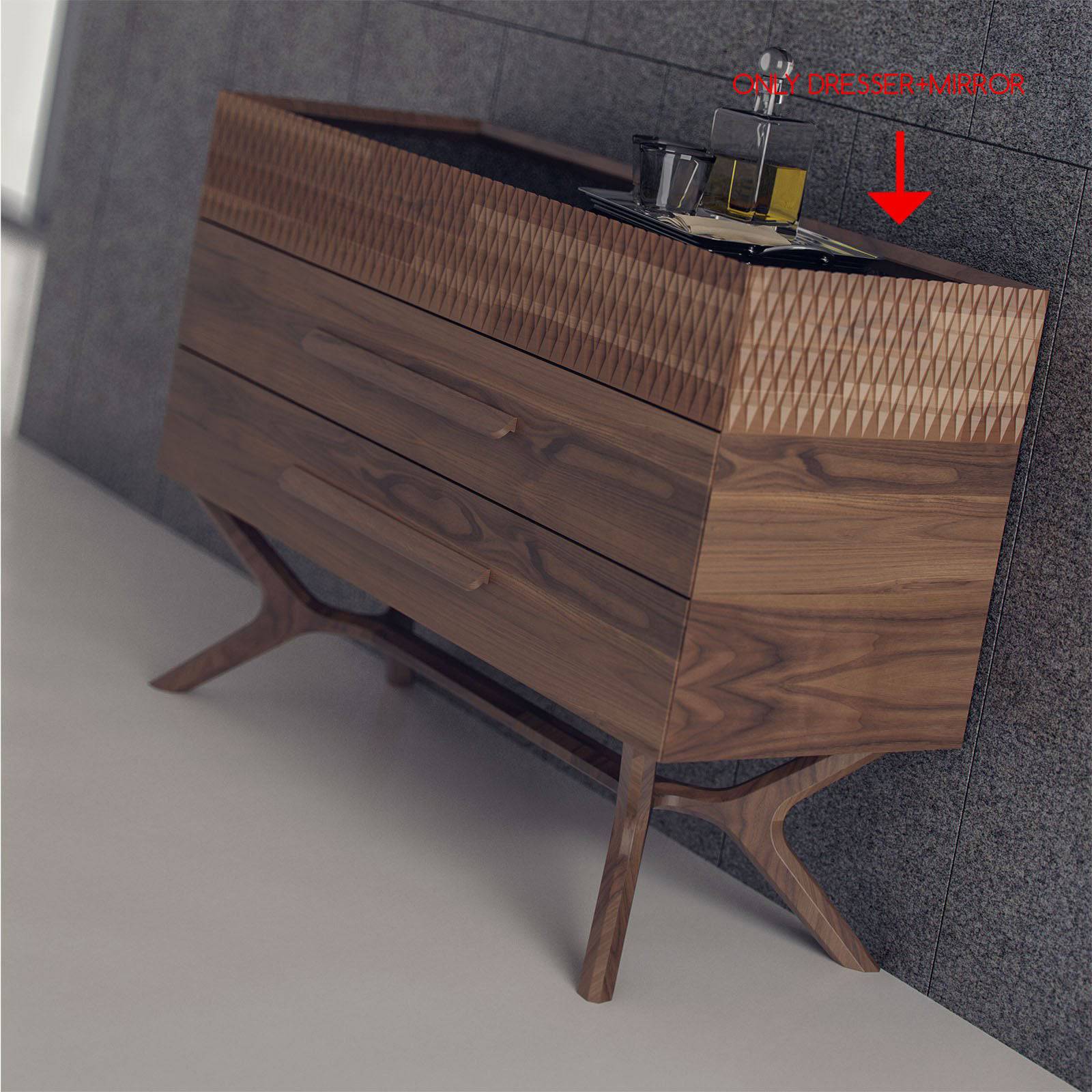 Viera Dresser+ Mirror Viera001-Dresser -  Dressers and Mirrors | طاولة زينة مع مرآءة فيرا - ebarza Furniture UAE | Shop Modern Furniture in Abu Dhabi & Dubai - مفروشات ايبازرا في الامارات | تسوق اثاث عصري وديكورات مميزة في دبي وابوظبي