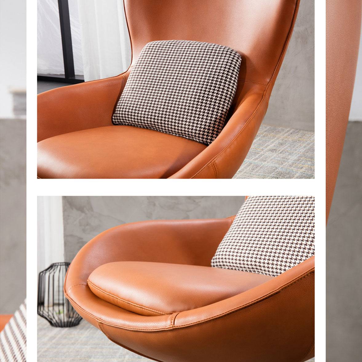 Vigo Swivel Lounge Chair Lc017 -  Lounge Chairs - ebarza Furniture UAE | Shop Modern Furniture in Abu Dhabi & Dubai - مفروشات ايبازرا في الامارات | تسوق اثاث عصري وديكورات مميزة في دبي وابوظبي