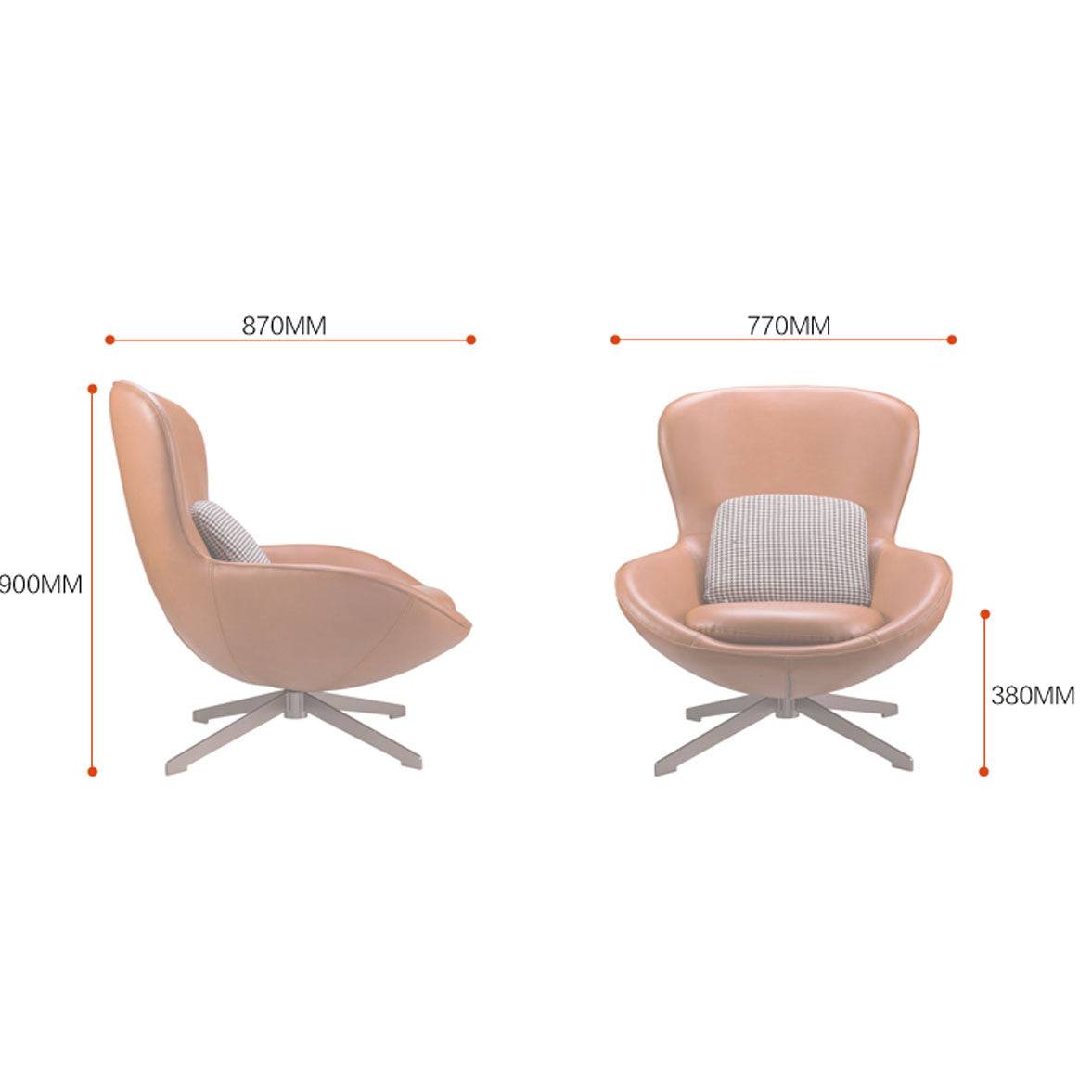 Vigo Swivel Lounge Chair Lc017 -  Lounge Chairs - ebarza Furniture UAE | Shop Modern Furniture in Abu Dhabi & Dubai - مفروشات ايبازرا في الامارات | تسوق اثاث عصري وديكورات مميزة في دبي وابوظبي