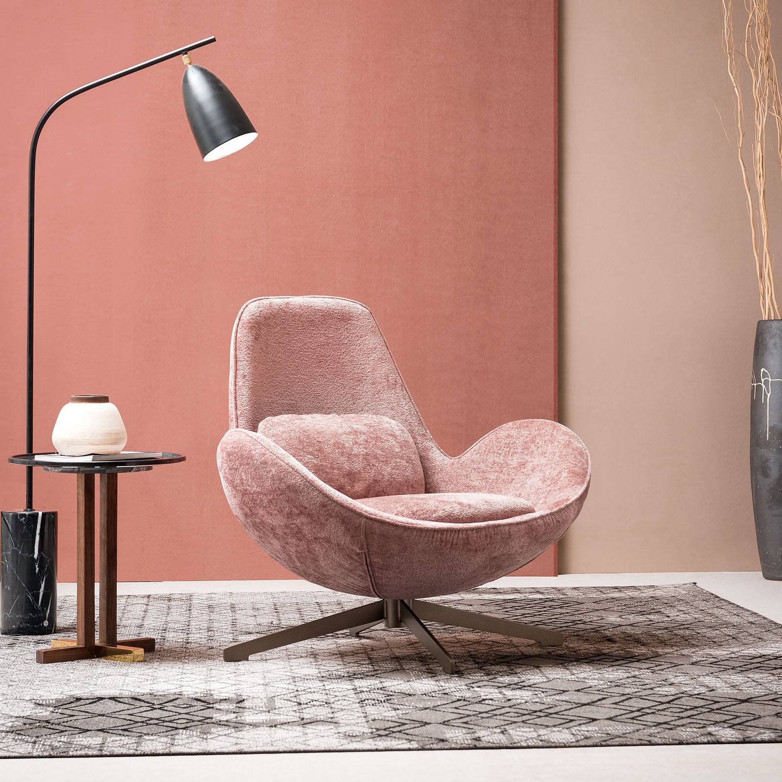 Vigo Swivel Lounge Chair Lc017-P -  Lounge Chairs - ebarza Furniture UAE | Shop Modern Furniture in Abu Dhabi & Dubai - مفروشات ايبازرا في الامارات | تسوق اثاث عصري وديكورات مميزة في دبي وابوظبي