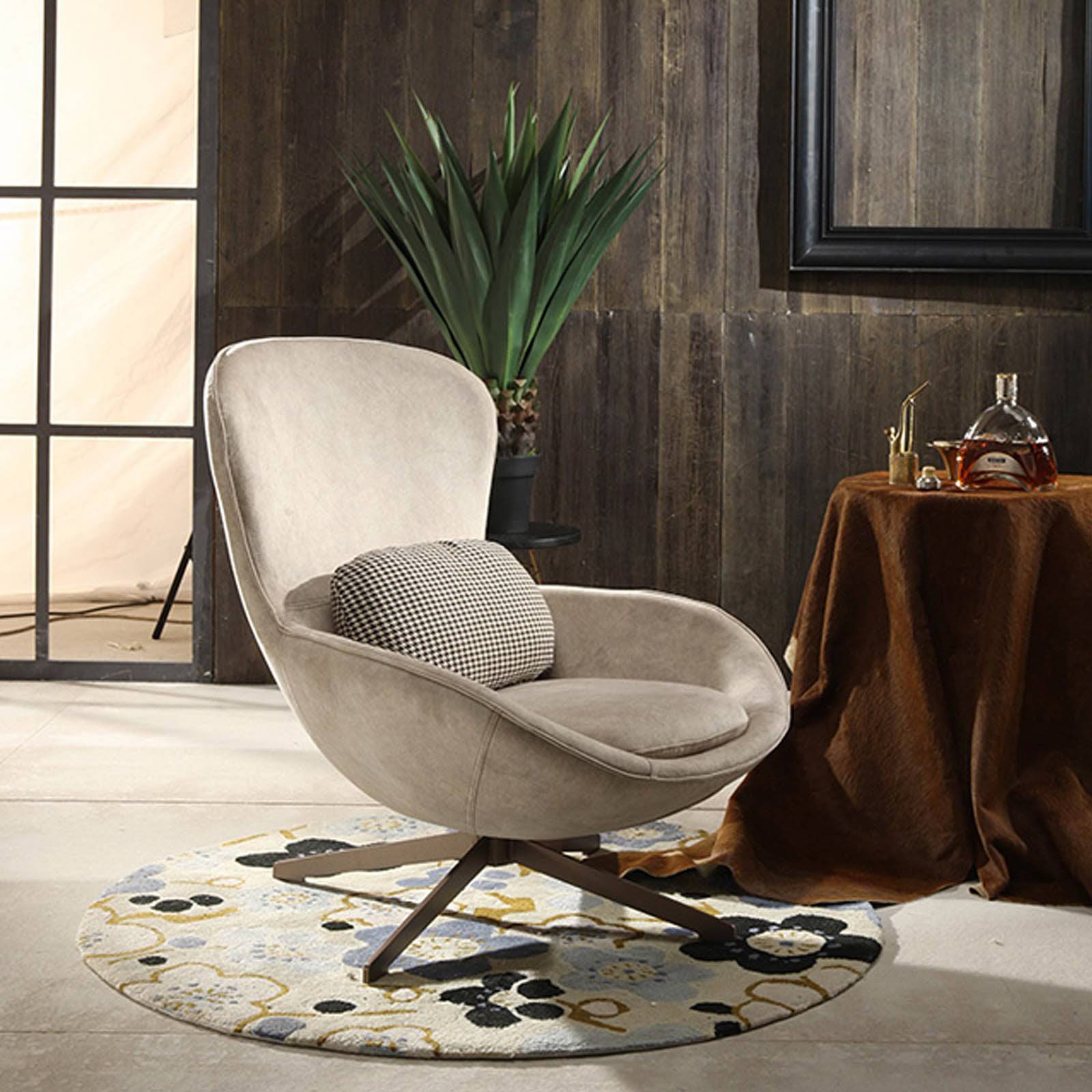 Vigo Swivel Lounge Chair LC019 -  Lounge Chairs - ebarza Furniture UAE | Shop Modern Furniture in Abu Dhabi & Dubai - مفروشات ايبازرا في الامارات | تسوق اثاث عصري وديكورات مميزة في دبي وابوظبي