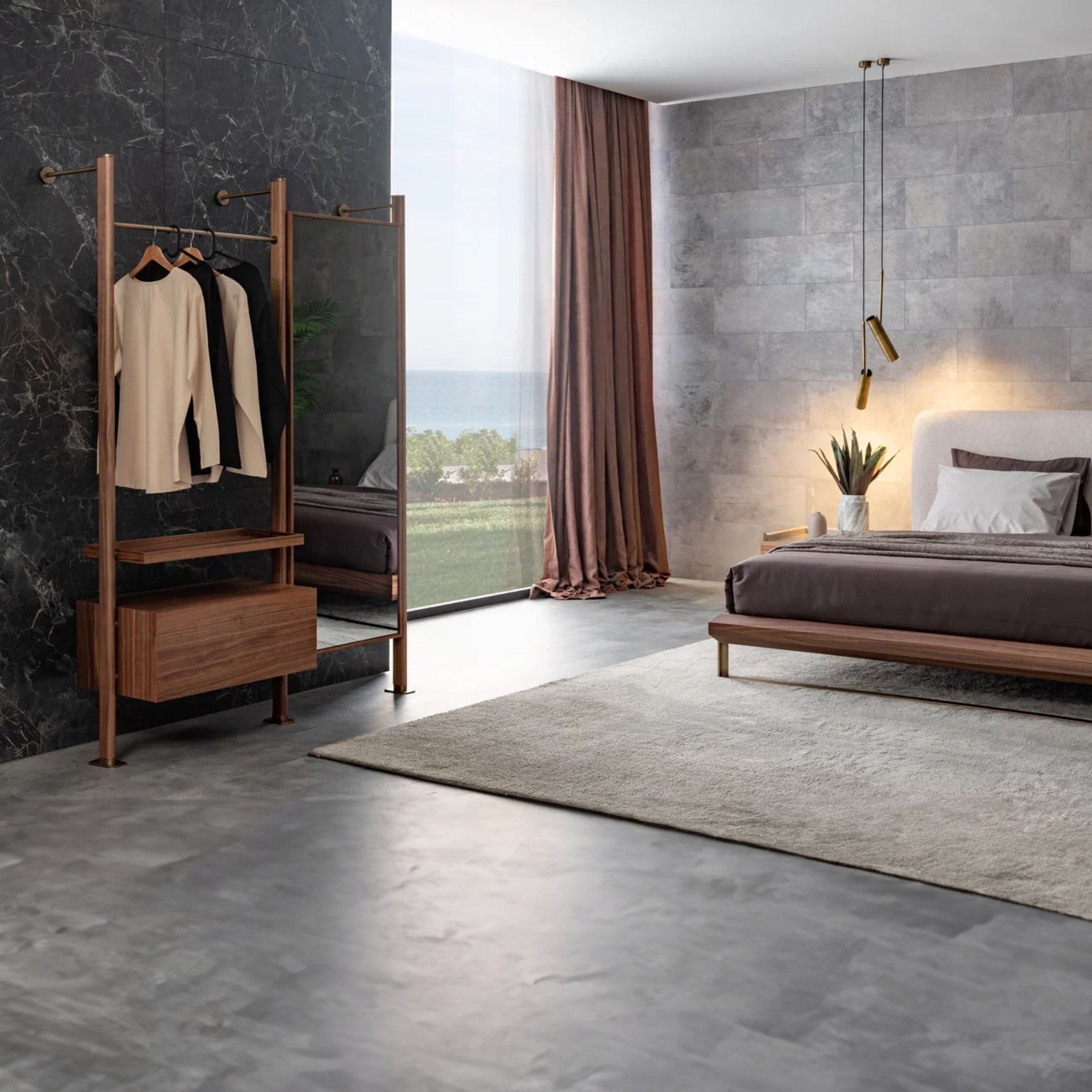 Wagon Walnut STAND MIRROR MODULE-Walnut -  Mirrors - ebarza Furniture UAE | Shop Modern Furniture in Abu Dhabi & Dubai - مفروشات ايبازرا في الامارات | تسوق اثاث عصري وديكورات مميزة في دبي وابوظبي