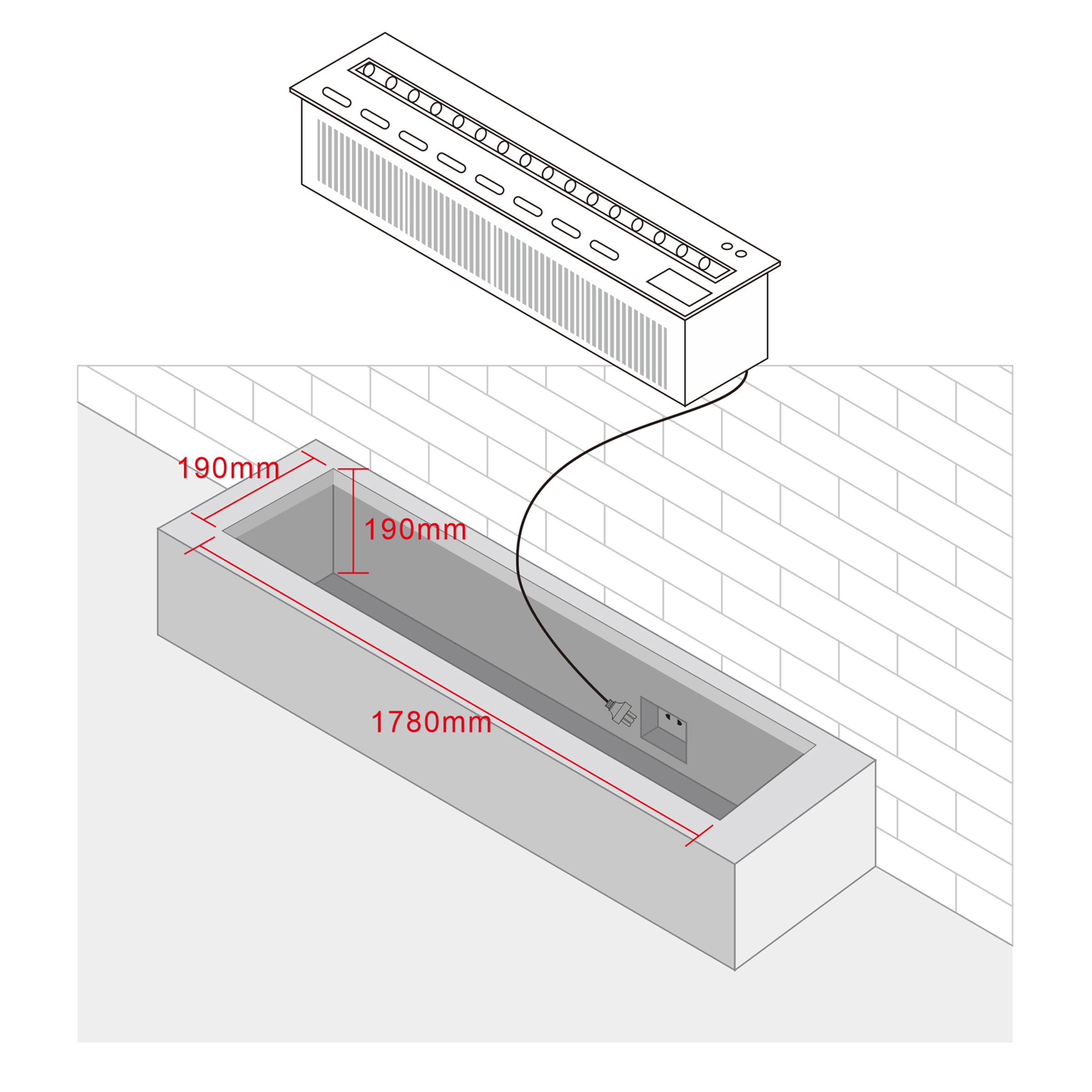 Water Vapour  Electric Fireplace 3D1800 -  Electric Fireplace - ebarza Furniture UAE | Shop Modern Furniture in Abu Dhabi & Dubai - مفروشات ايبازرا في الامارات | تسوق اثاث عصري وديكورات مميزة في دبي وابوظبي
