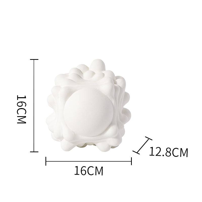 White Corṛugated Ball -A Fa-D21070A -  Home Decor Figurines | ديكور كرة بيضاء مموجة - ebarza Furniture UAE | Shop Modern Furniture in Abu Dhabi & Dubai - مفروشات ايبازرا في الامارات | تسوق اثاث عصري وديكورات مميزة في دبي وابوظبي