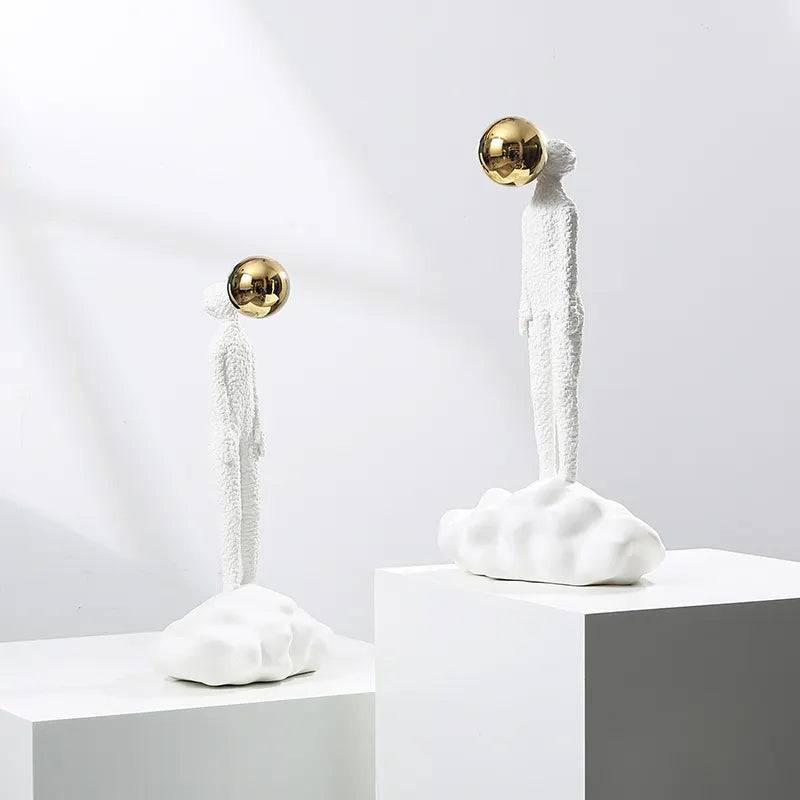 Pre-order 90 Days Delivery - White & Gold Resin Figurative Sculpture - Large Fc-Sz2181A -  Home Decor Figurines | الطلب المسبق خلال 90 يومًا للتسليم - نحت تصويري من الراتنج الأبيض والذهبي - كبير - ebarza Furniture UAE | Shop Modern Furniture in Abu Dhabi & Dubai - مفروشات ايبازرا في الامارات | تسوق اثاث عصري وديكورات مميزة في دبي وابوظبي