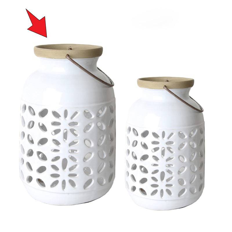 White Hurricane Lantern-A Fa-D2001A -  Candle Holders | فانوس أبيض - ebarza Furniture UAE | Shop Modern Furniture in Abu Dhabi & Dubai - مفروشات ايبازرا في الامارات | تسوق اثاث عصري وديكورات مميزة في دبي وابوظبي