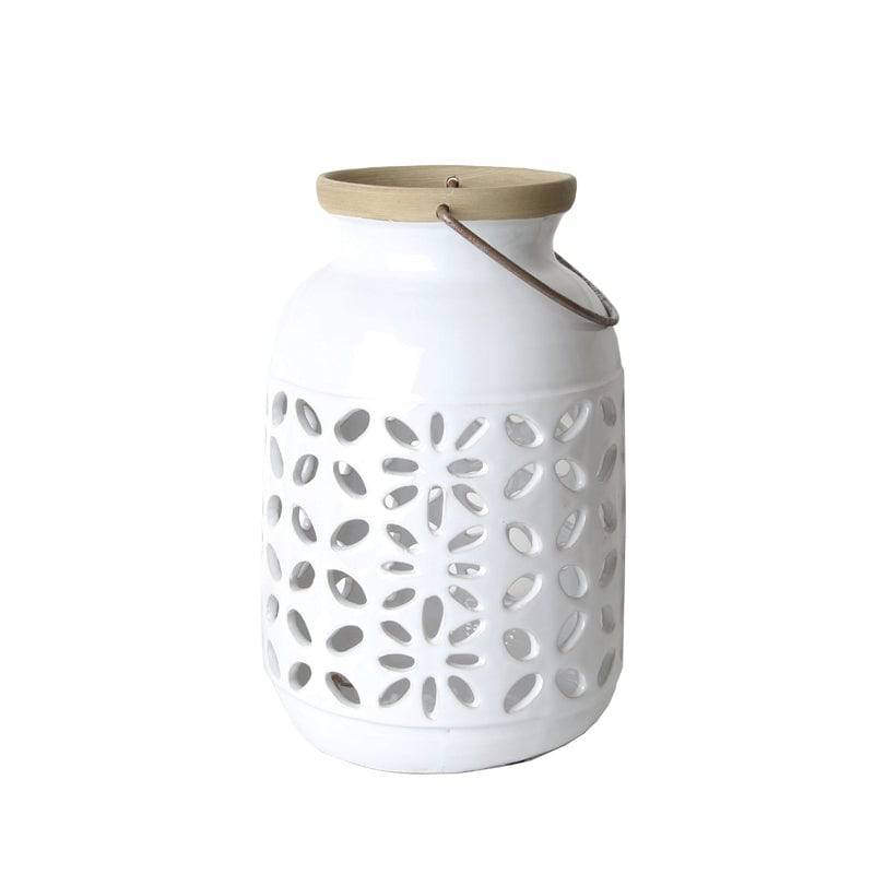 White Hurricane Lantern-A Fa-D2001A -  Candle Holders | فانوس أبيض - ebarza Furniture UAE | Shop Modern Furniture in Abu Dhabi & Dubai - مفروشات ايبازرا في الامارات | تسوق اثاث عصري وديكورات مميزة في دبي وابوظبي