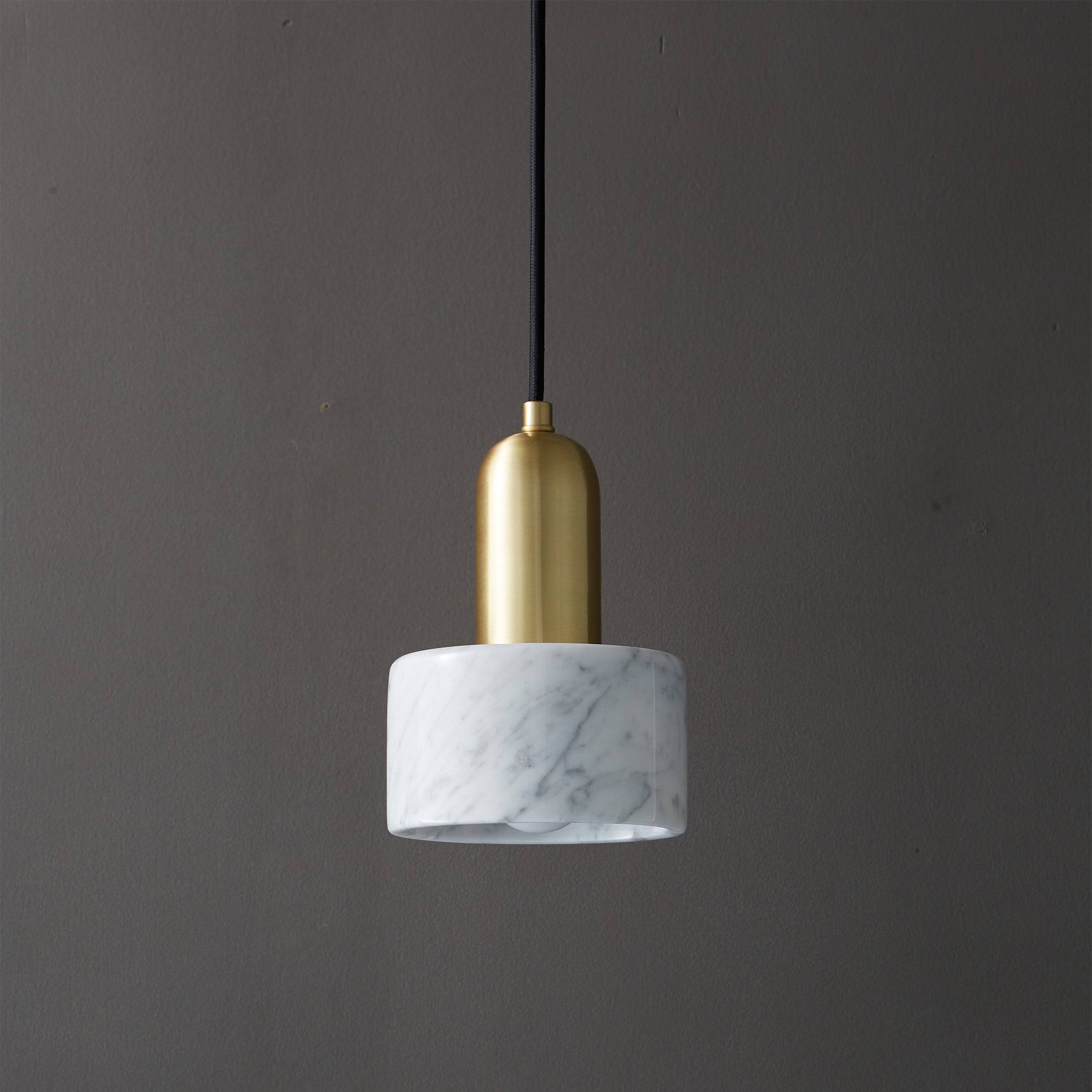 White Marble Pendant Lamp 7713-We -  Pendant Lamps | المصباح المعلق من الرخام الأبيض - ebarza Furniture UAE | Shop Modern Furniture in Abu Dhabi & Dubai - مفروشات ايبازرا في الامارات | تسوق اثاث عصري وديكورات مميزة في دبي وابوظبي