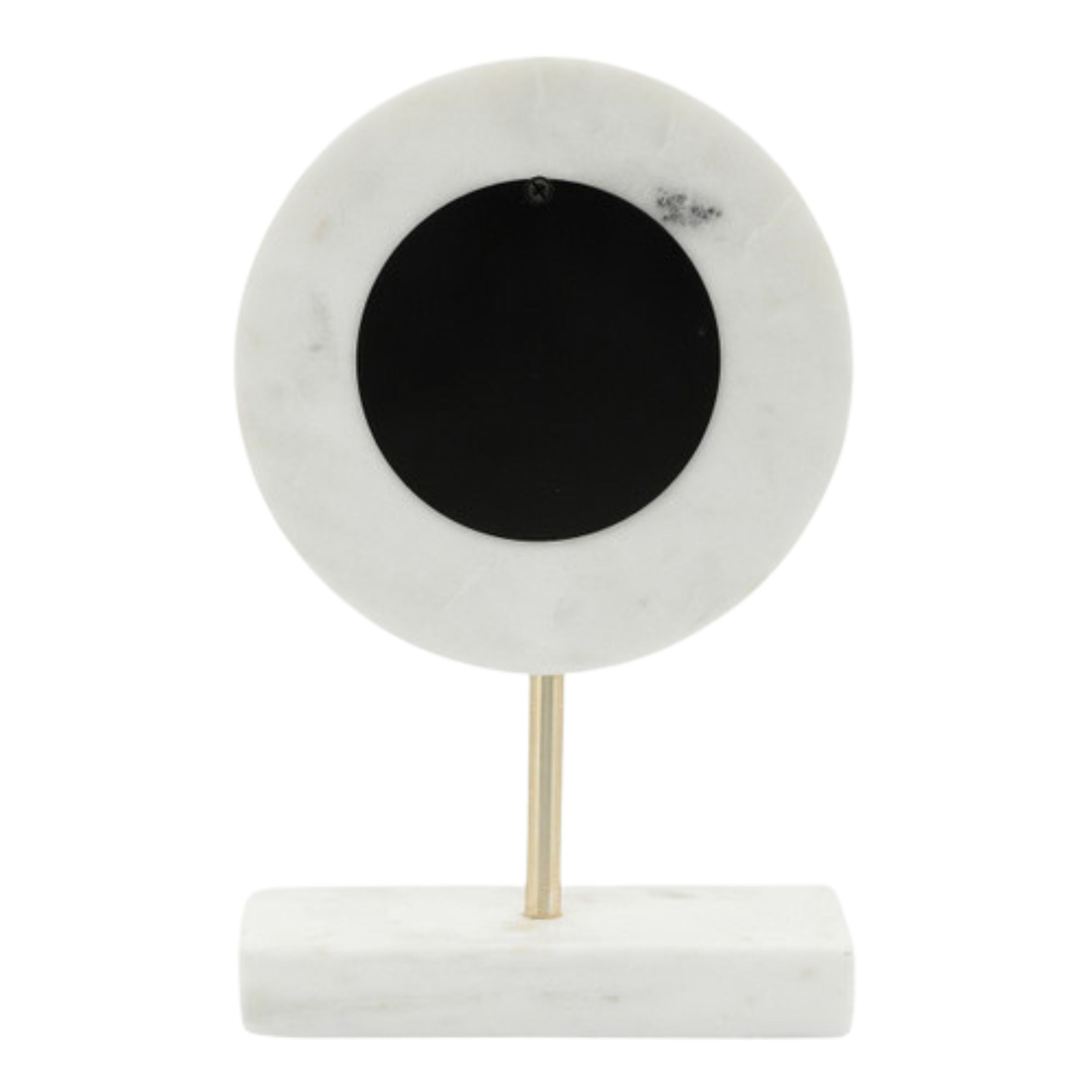 White Marble Round Table Clock 15872 -  Clocks | ساعة طاولة مستديرة من الرخام الأبيض - ebarza Furniture UAE | Shop Modern Furniture in Abu Dhabi & Dubai - مفروشات ايبازرا في الامارات | تسوق اثاث عصري وديكورات مميزة في دبي وابوظبي