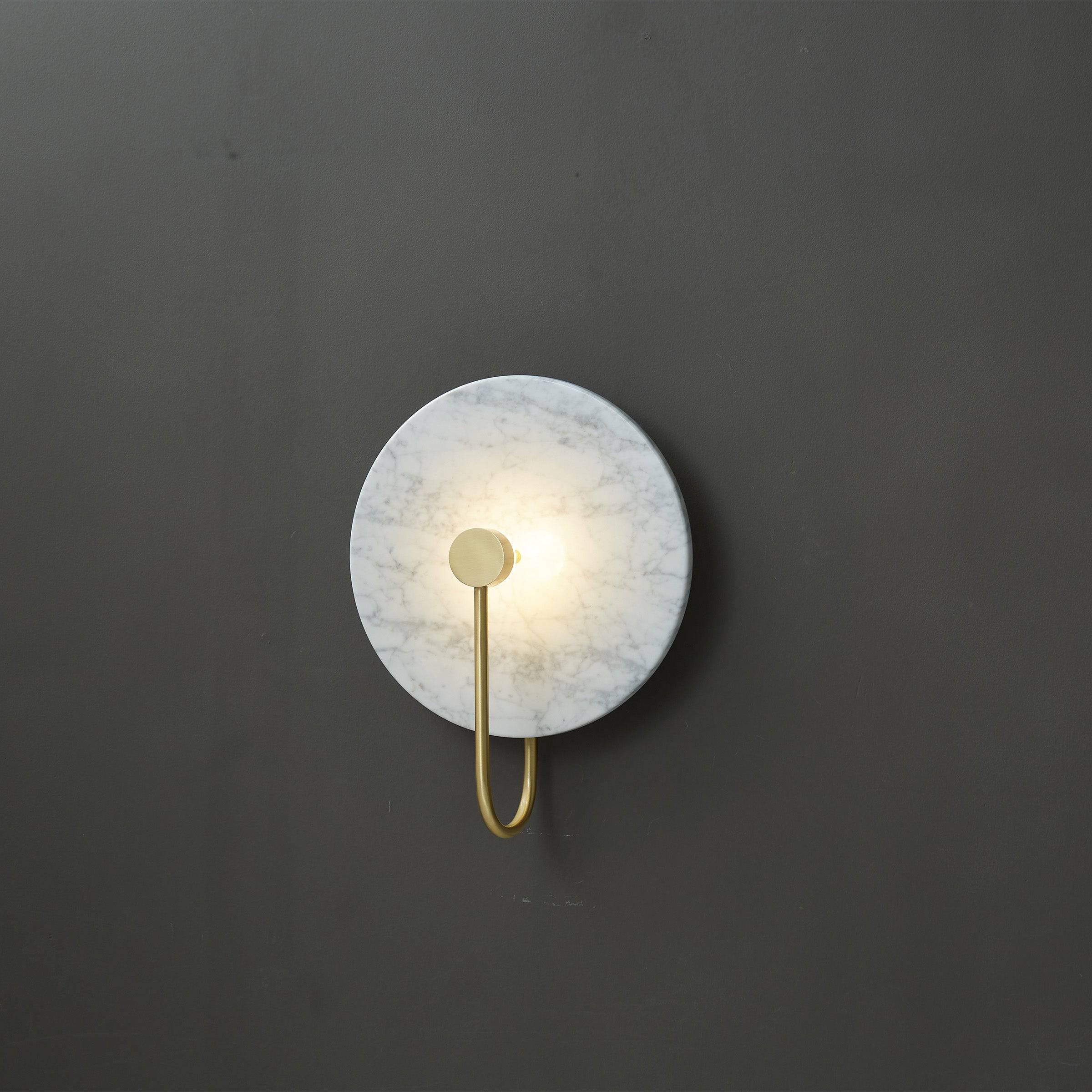 White Marble Wall Lamp 6615-We -  Wall Lamps | مصباح حائط من الرخام الأبيض - ebarza Furniture UAE | Shop Modern Furniture in Abu Dhabi & Dubai - مفروشات ايبازرا في الامارات | تسوق اثاث عصري وديكورات مميزة في دبي وابوظبي