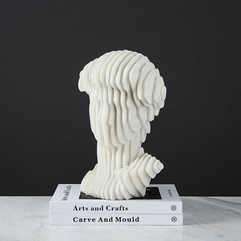 White Resin Abstract David Sculpture - Large Fc-Sz2130A -  Home Decor Figurines | تمثال ديفيد التجريدي من الراتنج الأبيض - كبير - ebarza Furniture UAE | Shop Modern Furniture in Abu Dhabi & Dubai - مفروشات ايبازرا في الامارات | تسوق اثاث عصري وديكورات مميزة في دبي وابوظبي