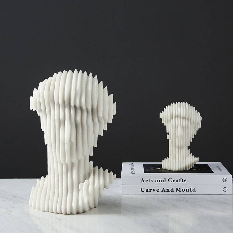 White Resin Abstract David Sculpture - Large Fc-Sz2130A -  Home Decor Figurines | تمثال ديفيد التجريدي من الراتنج الأبيض - كبير - ebarza Furniture UAE | Shop Modern Furniture in Abu Dhabi & Dubai - مفروشات ايبازرا في الامارات | تسوق اثاث عصري وديكورات مميزة في دبي وابوظبي