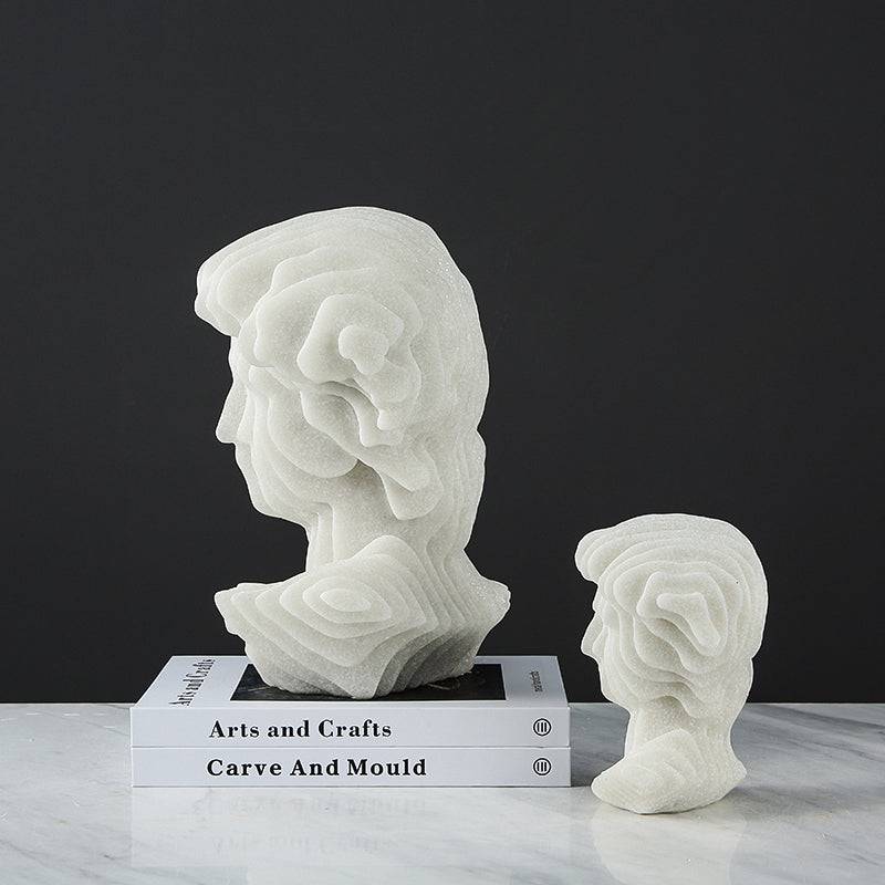 White Resin Abstract David Sculpture - Large Fc-Sz2130A -  Home Decor Figurines | تمثال ديفيد التجريدي من الراتنج الأبيض - كبير - ebarza Furniture UAE | Shop Modern Furniture in Abu Dhabi & Dubai - مفروشات ايبازرا في الامارات | تسوق اثاث عصري وديكورات مميزة في دبي وابوظبي