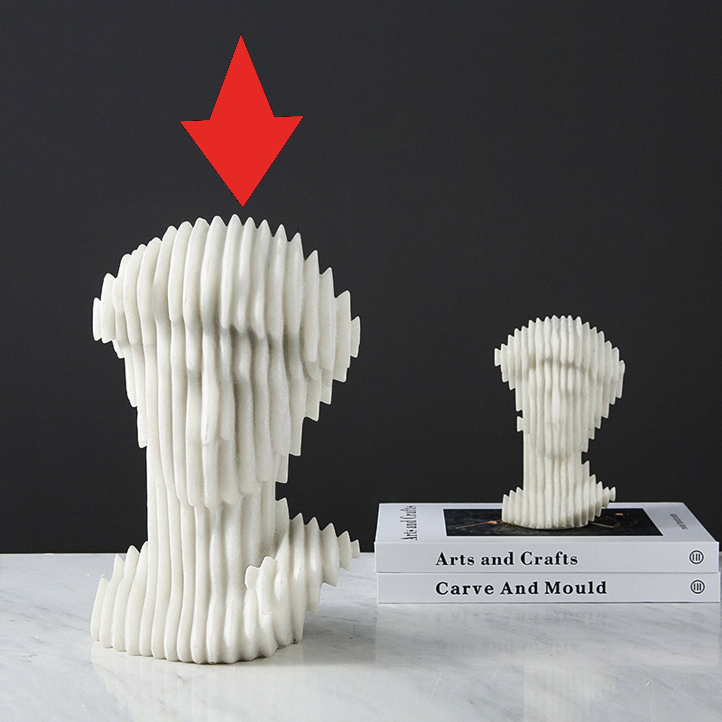 White Resin Abstract David Sculpture - Large Fc-Sz2130A -  Home Decor Figurines | تمثال ديفيد التجريدي من الراتنج الأبيض - كبير - ebarza Furniture UAE | Shop Modern Furniture in Abu Dhabi & Dubai - مفروشات ايبازرا في الامارات | تسوق اثاث عصري وديكورات مميزة في دبي وابوظبي