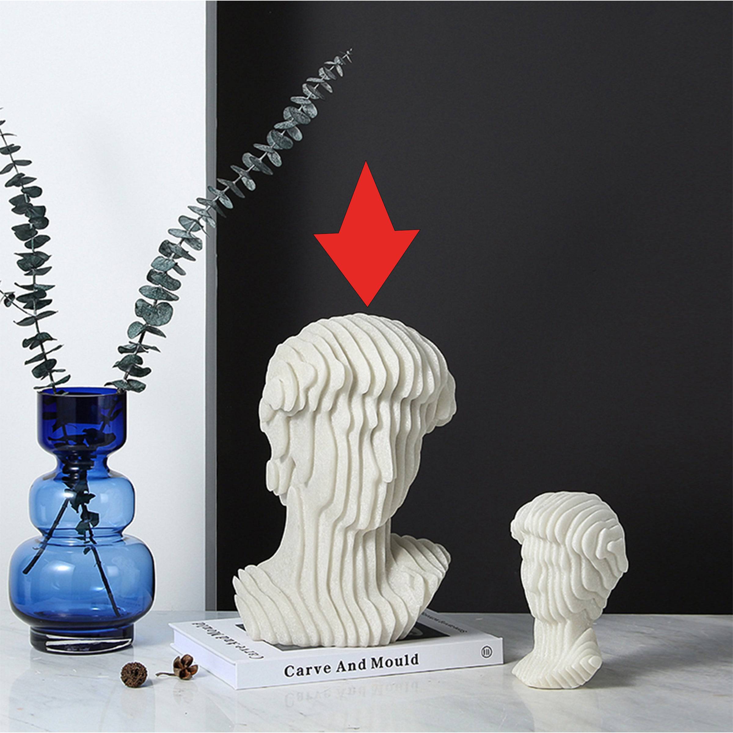 White Resin Abstract David Sculpture - Large Fc-Sz2130A -  Home Decor Figurines | تمثال ديفيد التجريدي من الراتنج الأبيض - كبير - ebarza Furniture UAE | Shop Modern Furniture in Abu Dhabi & Dubai - مفروشات ايبازرا في الامارات | تسوق اثاث عصري وديكورات مميزة في دبي وابوظبي